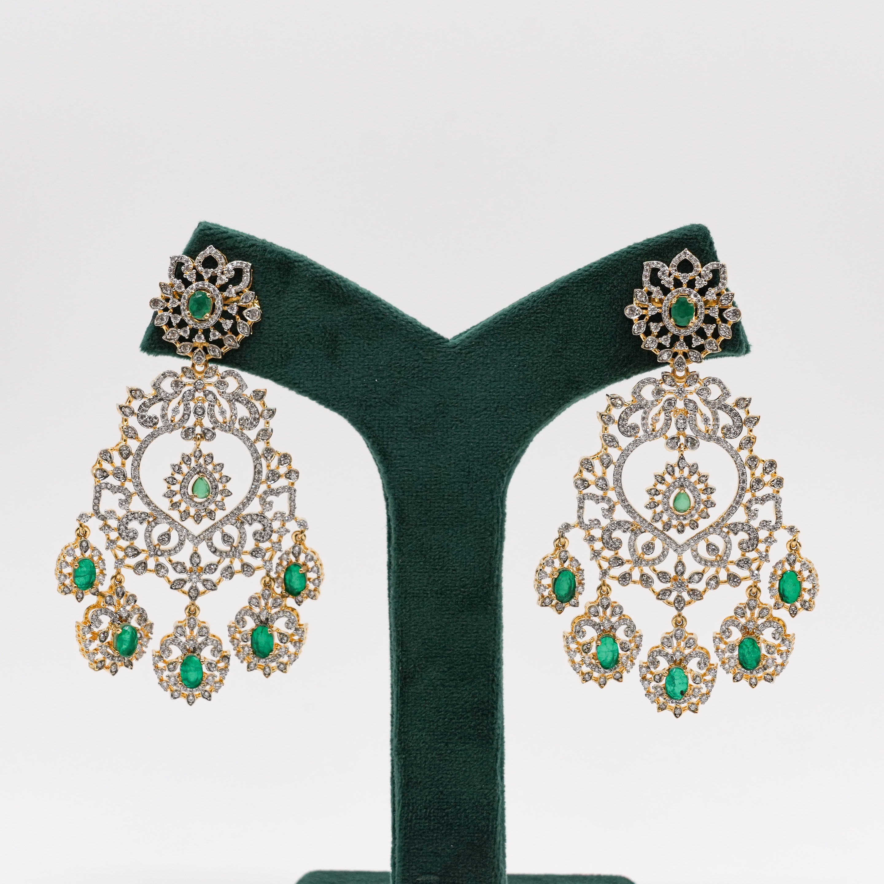 Raag Silver Jewellery - Emerald Drop Earrings