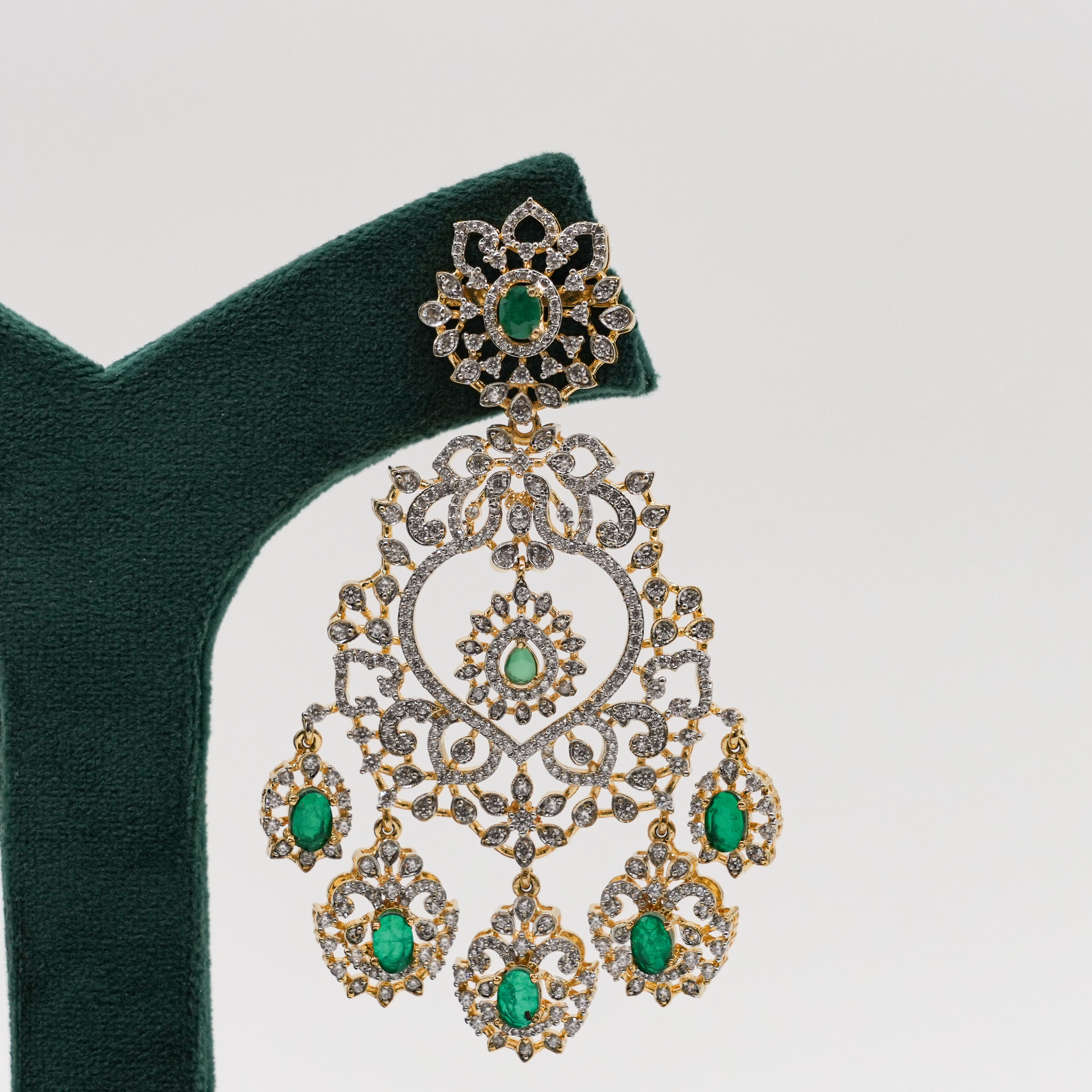 Raag Silver Jewellery - Emerald Drop Earrings