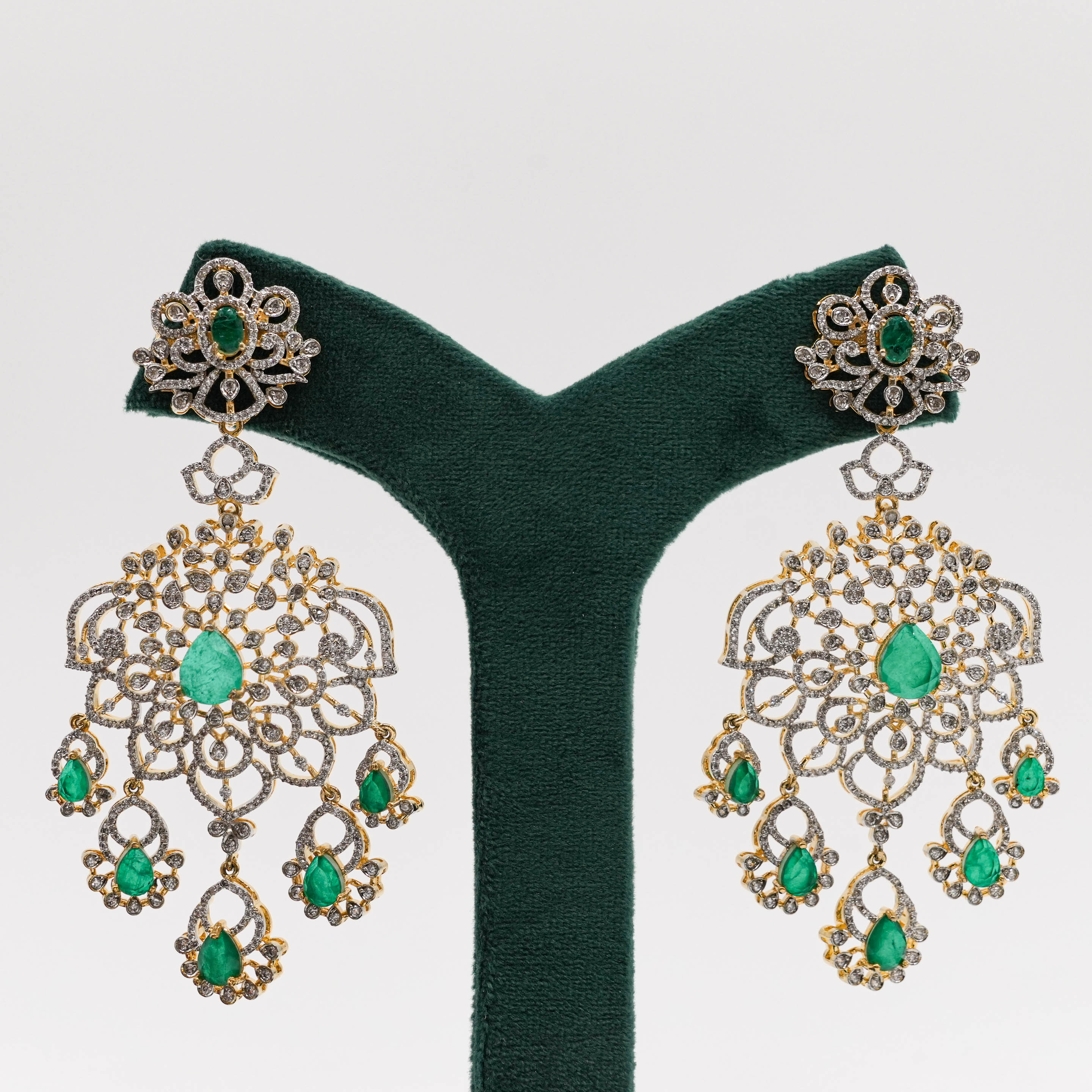 Raag Silver Jewellery - Emerald Drop Earrings