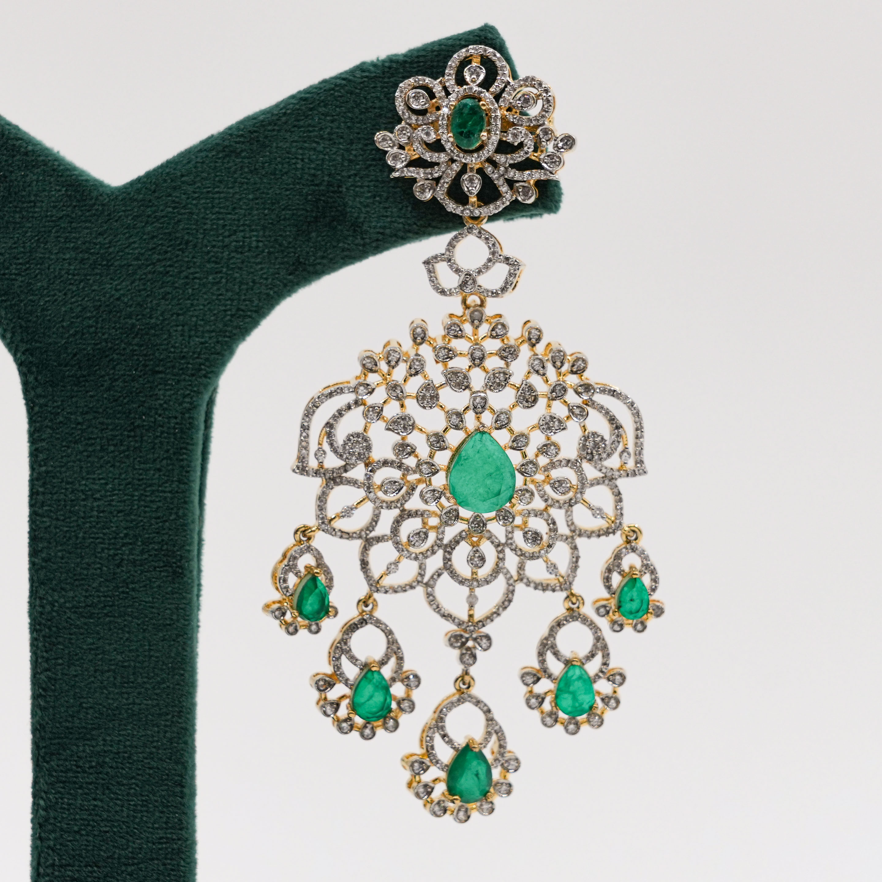 Raag Silver Jewellery - Emerald Drop Earrings