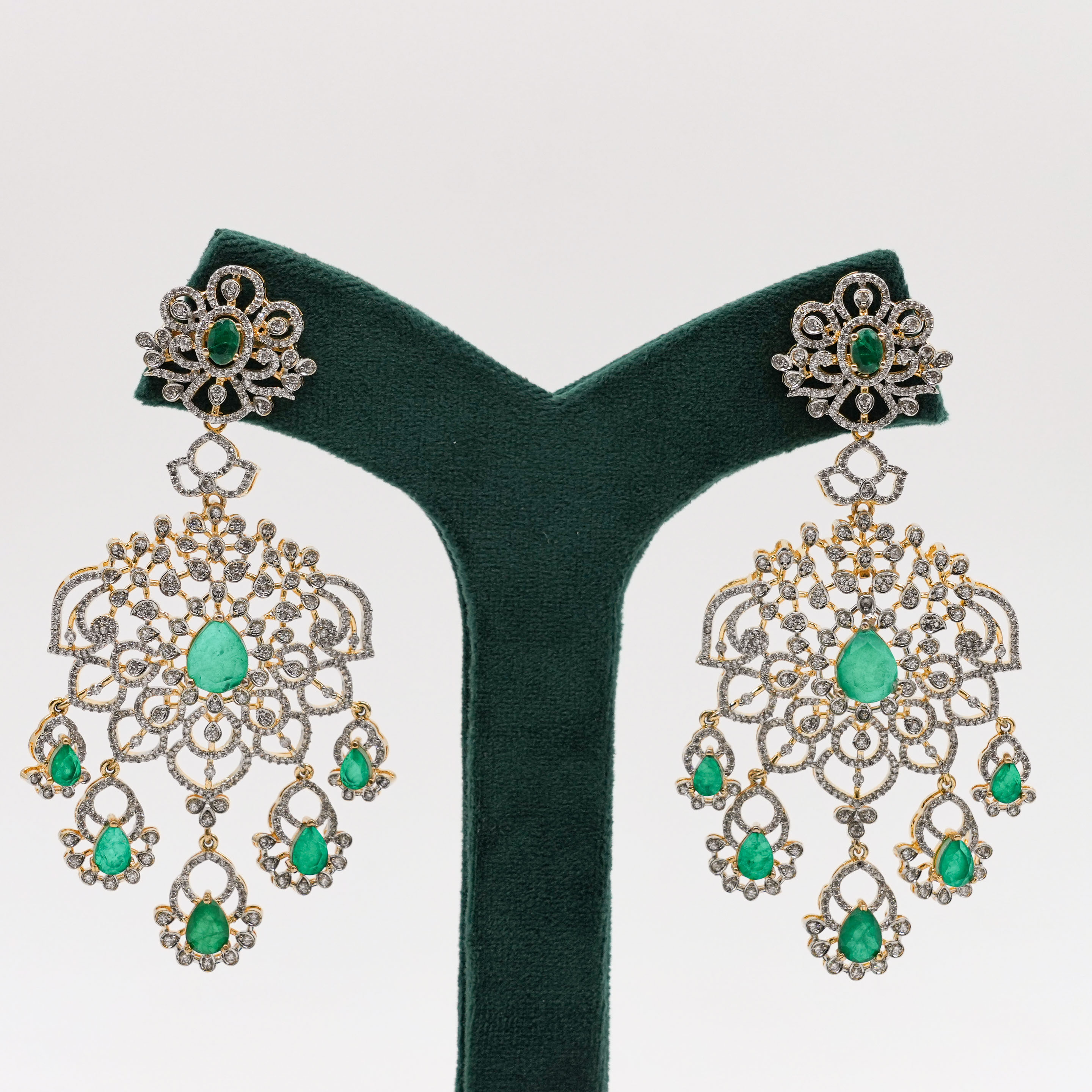 Raag Silver Jewellery - Emerald Drop Earrings