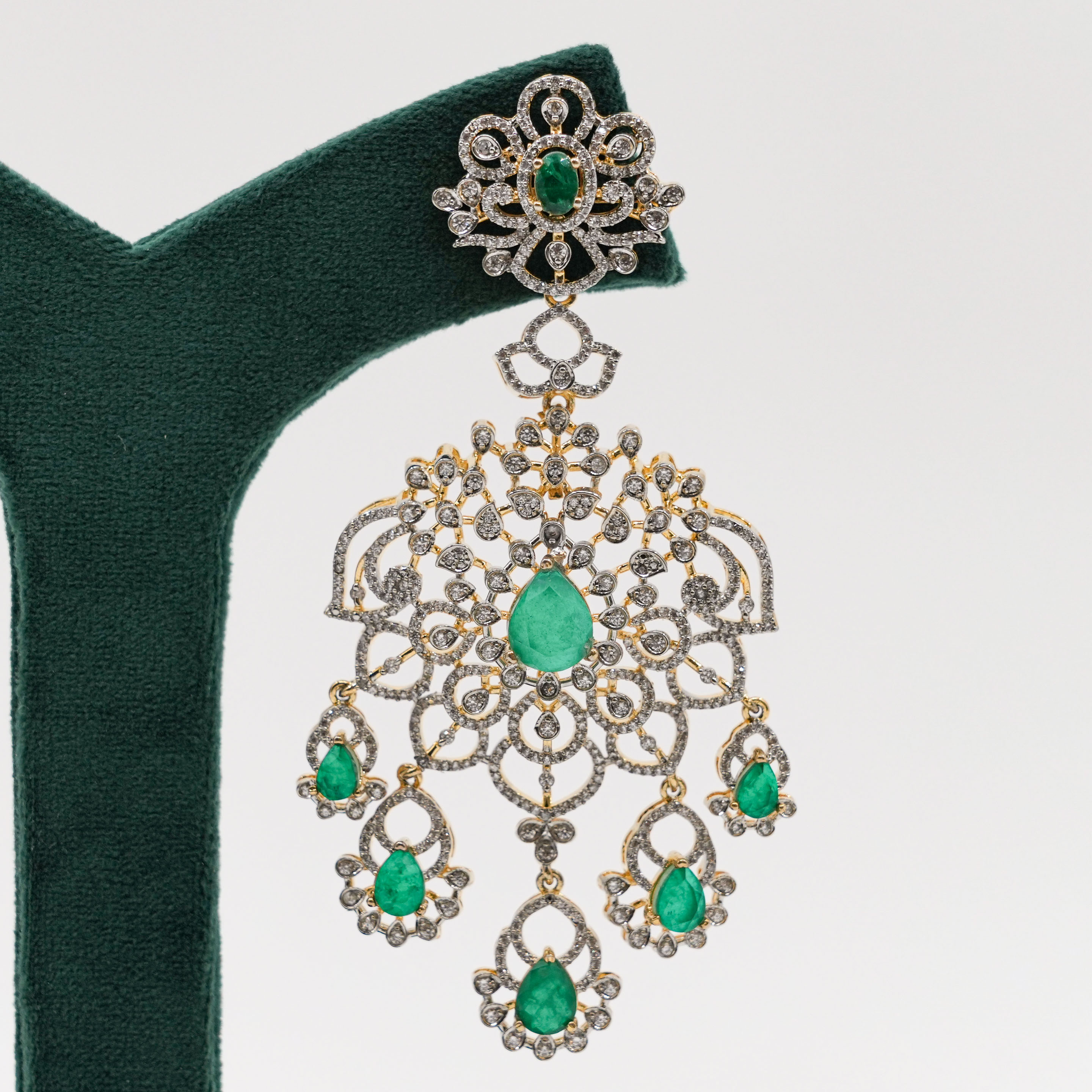 Raag Silver Jewellery - Emerald Drop Earrings