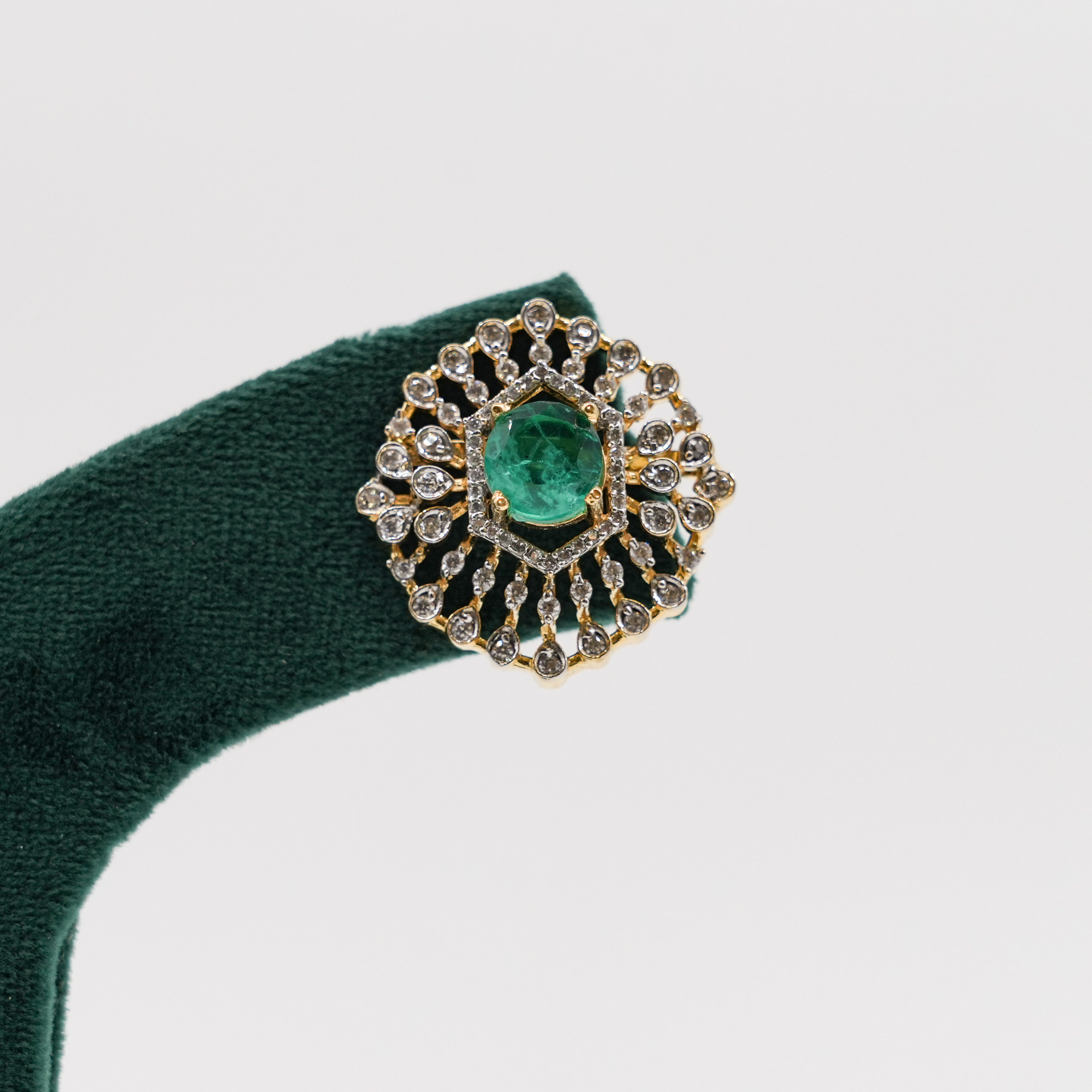 Raag Silver Jewellery - Emerald Stud Earrings