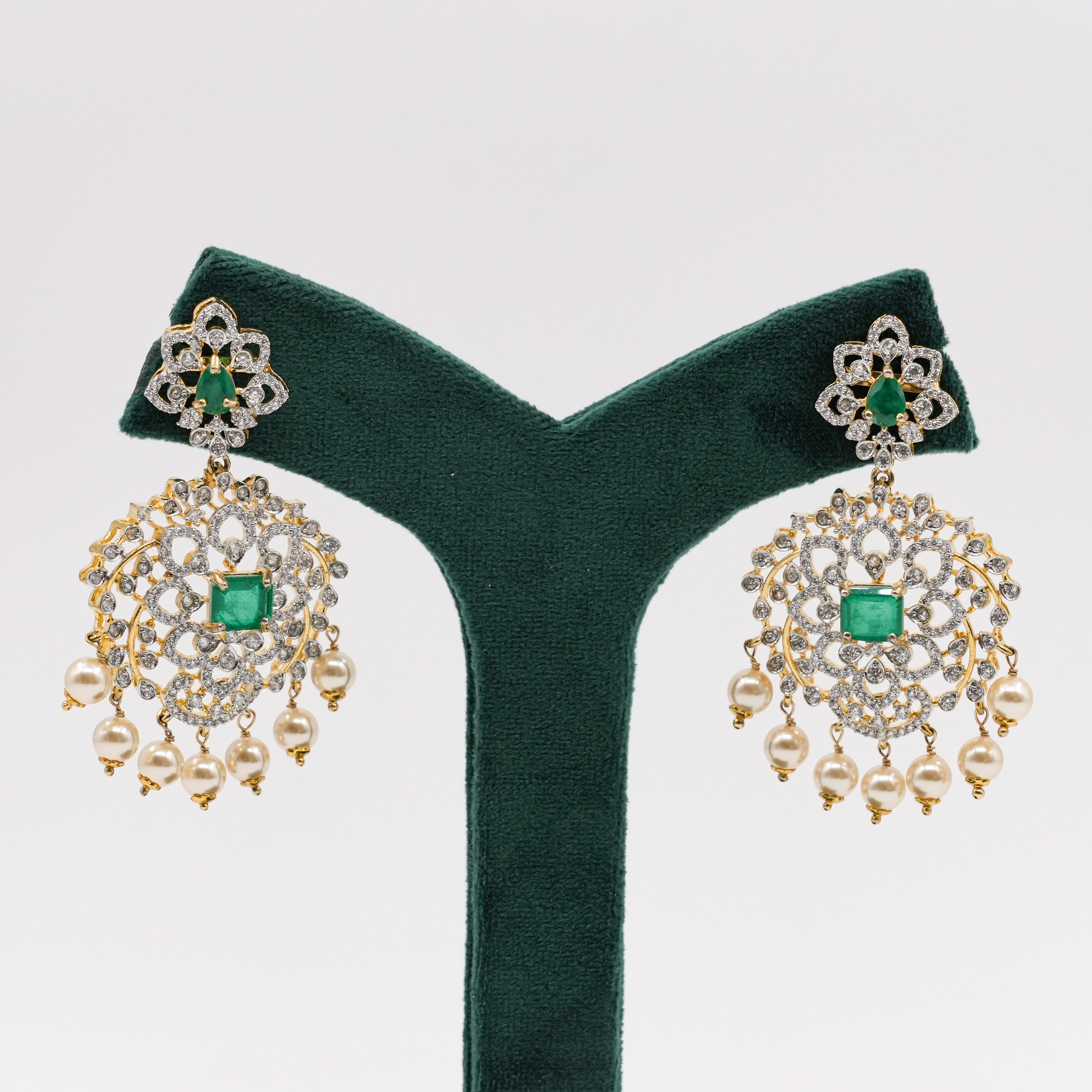Raag Silver Jewellery - Emerald Drop Earrings