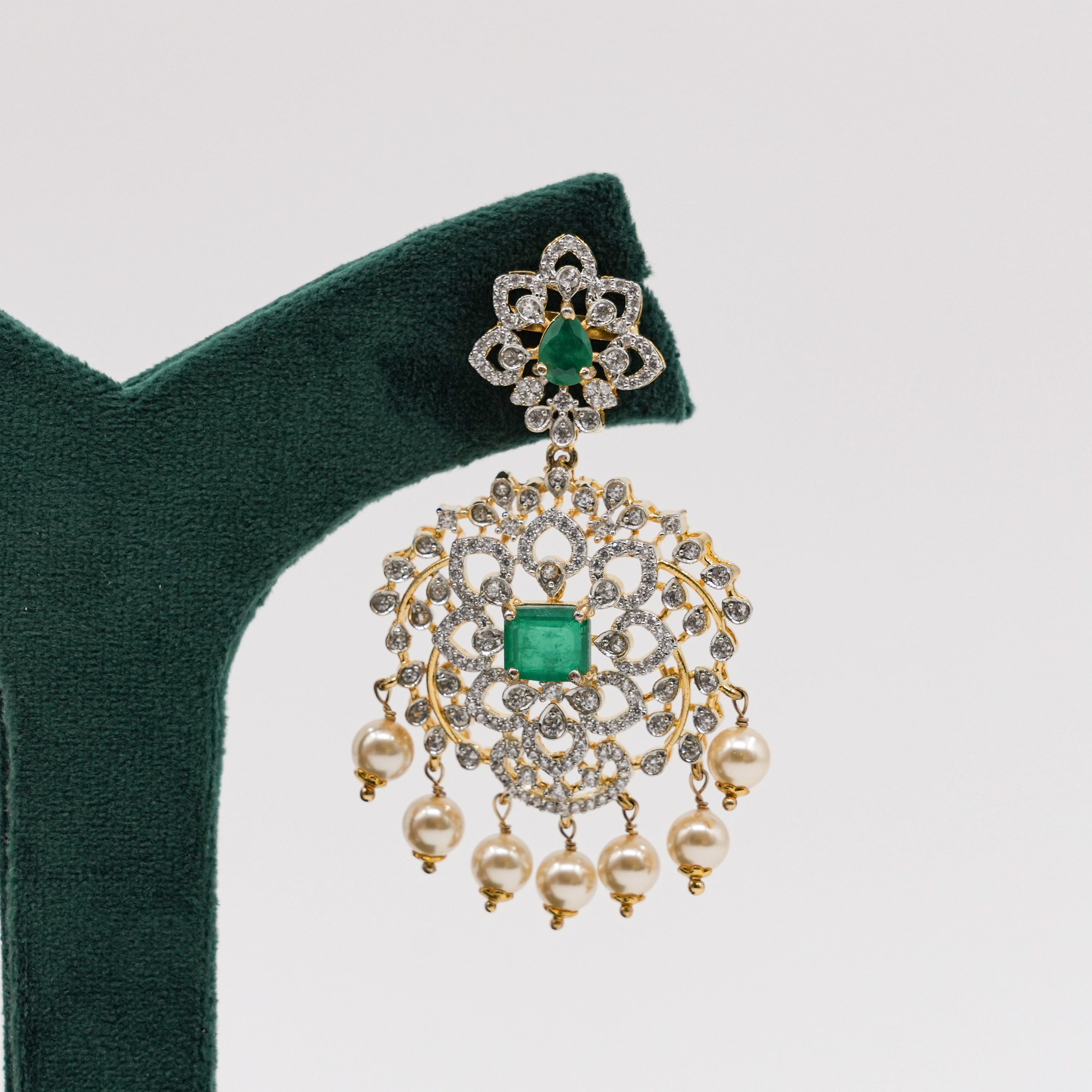 Raag Silver Jewellery - Emerald Drop Earrings