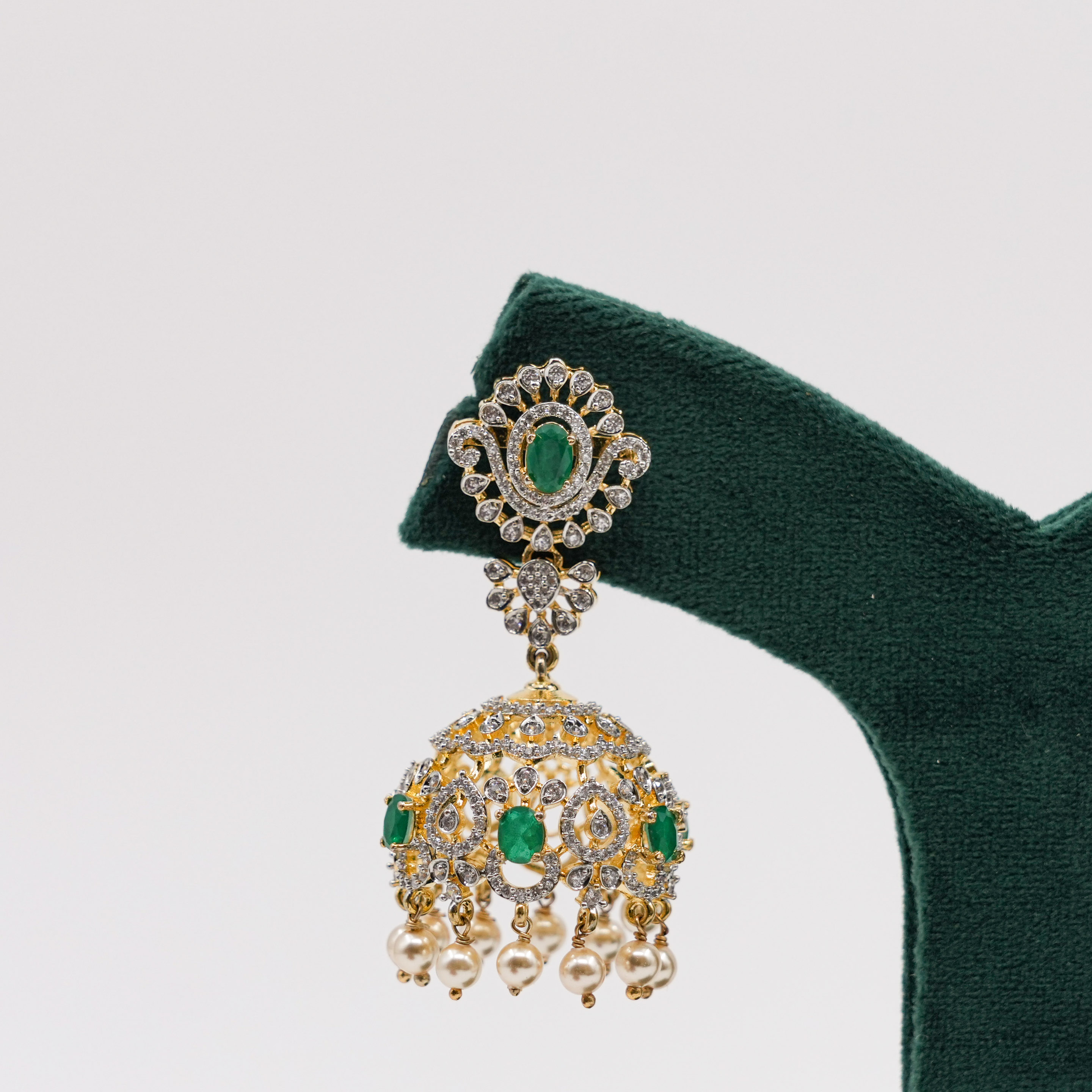 Order Emerald Jhumka Earrings online in Hyderabad