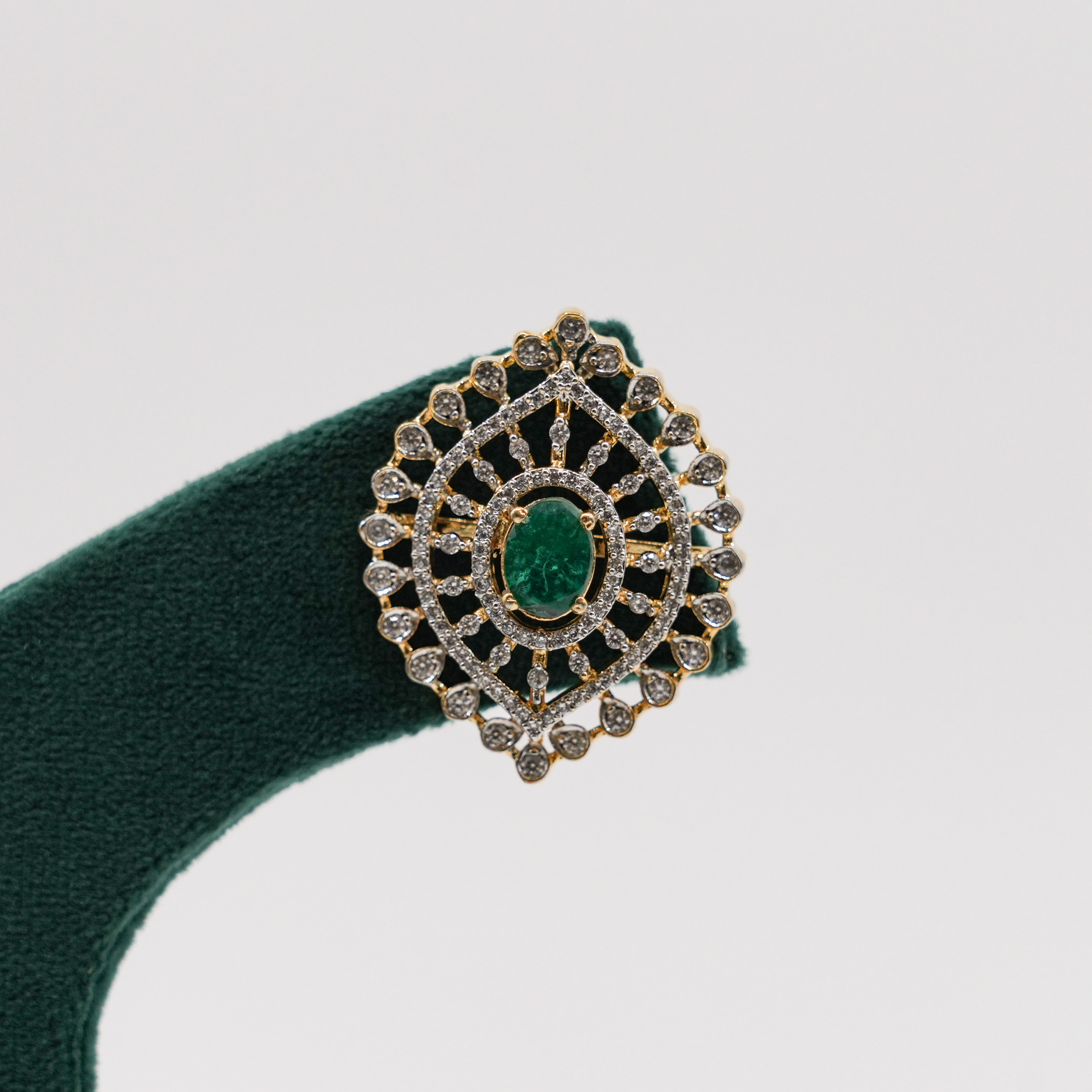 Raag Silver Jewellery - Emerald Stud Earrings