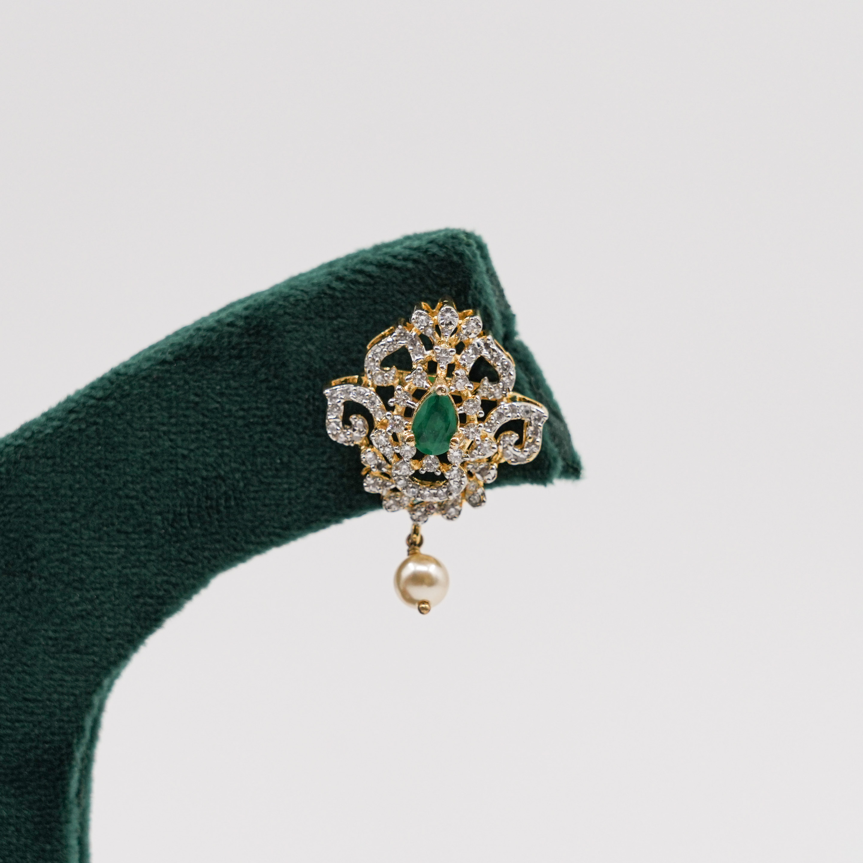 Raag Silver Jewellery - Emerald Pearl Earrings