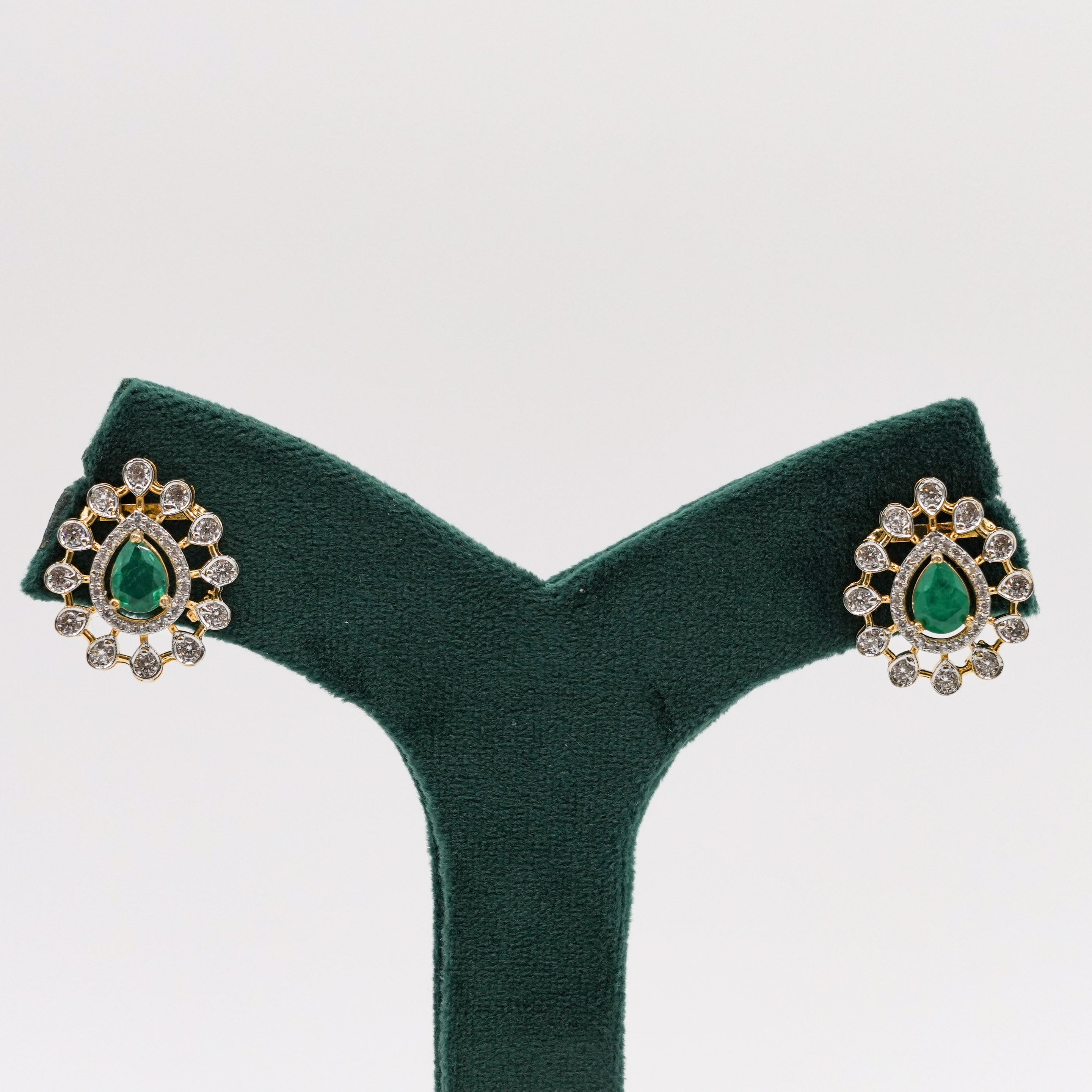 Silver Emerald Earrings