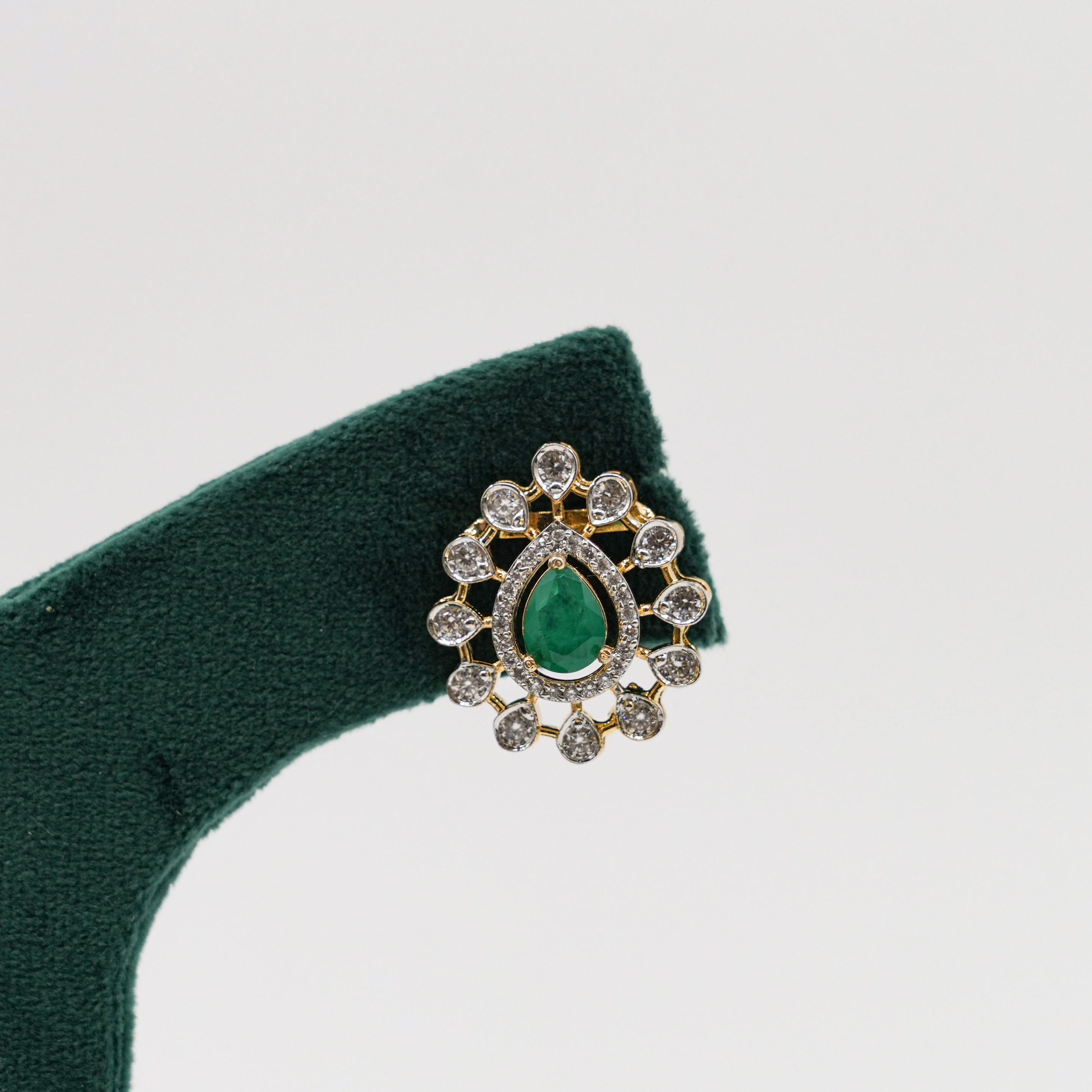 Raag Silver Jewellery - Silver Emerald Earrings