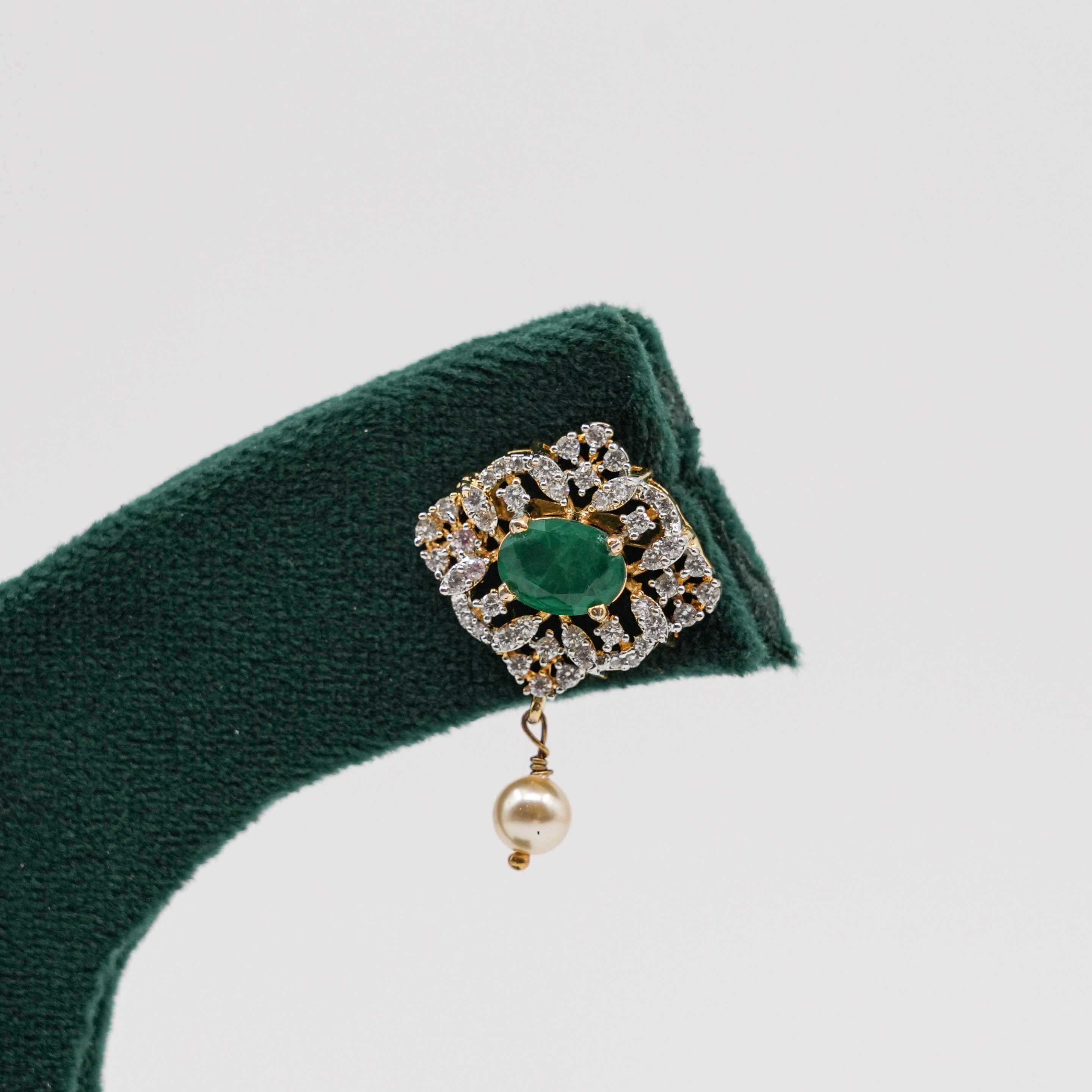 Raag Silver Jewellery - Emerald Stud Earrings