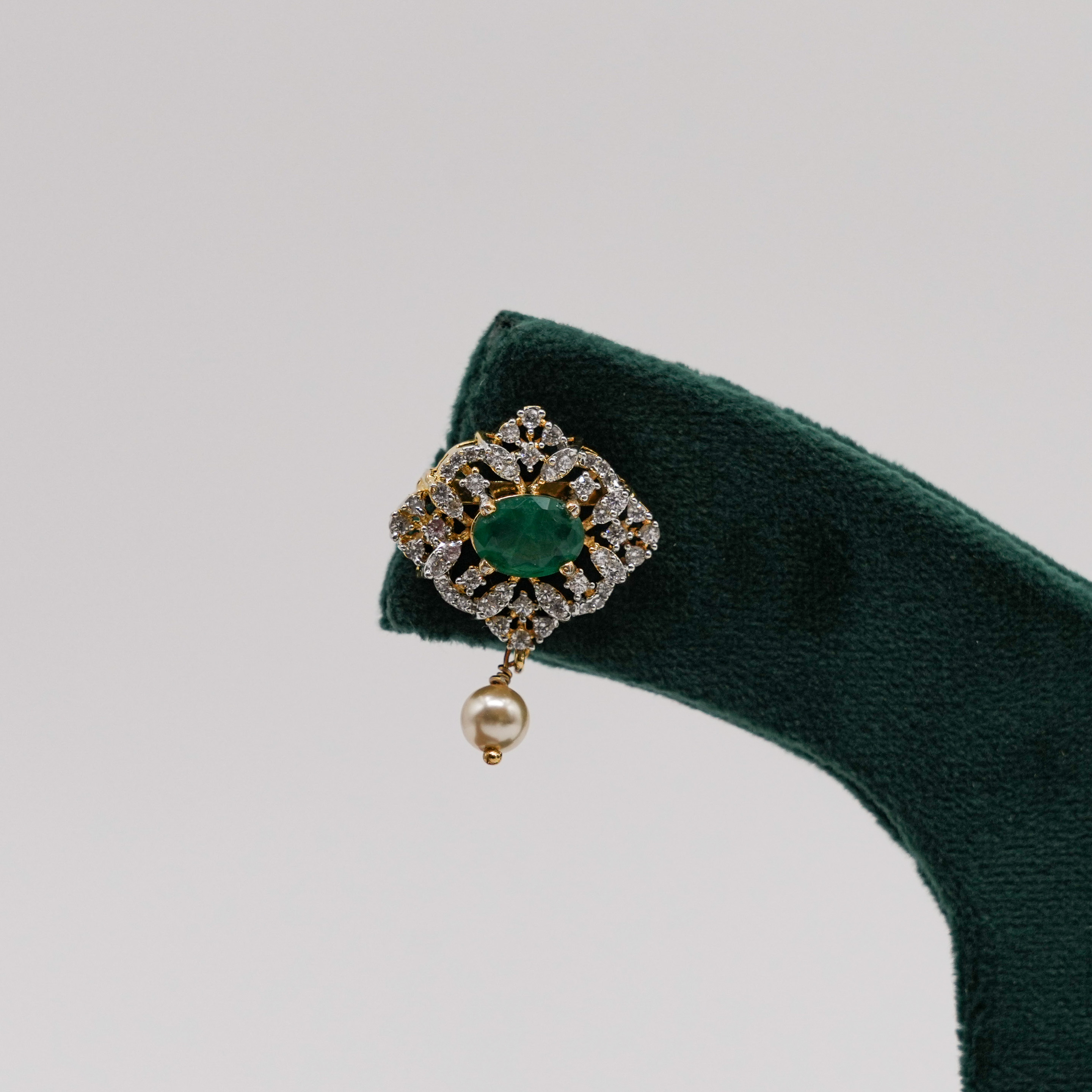 Order Emerald Pearl Earrings online in Hyderabad