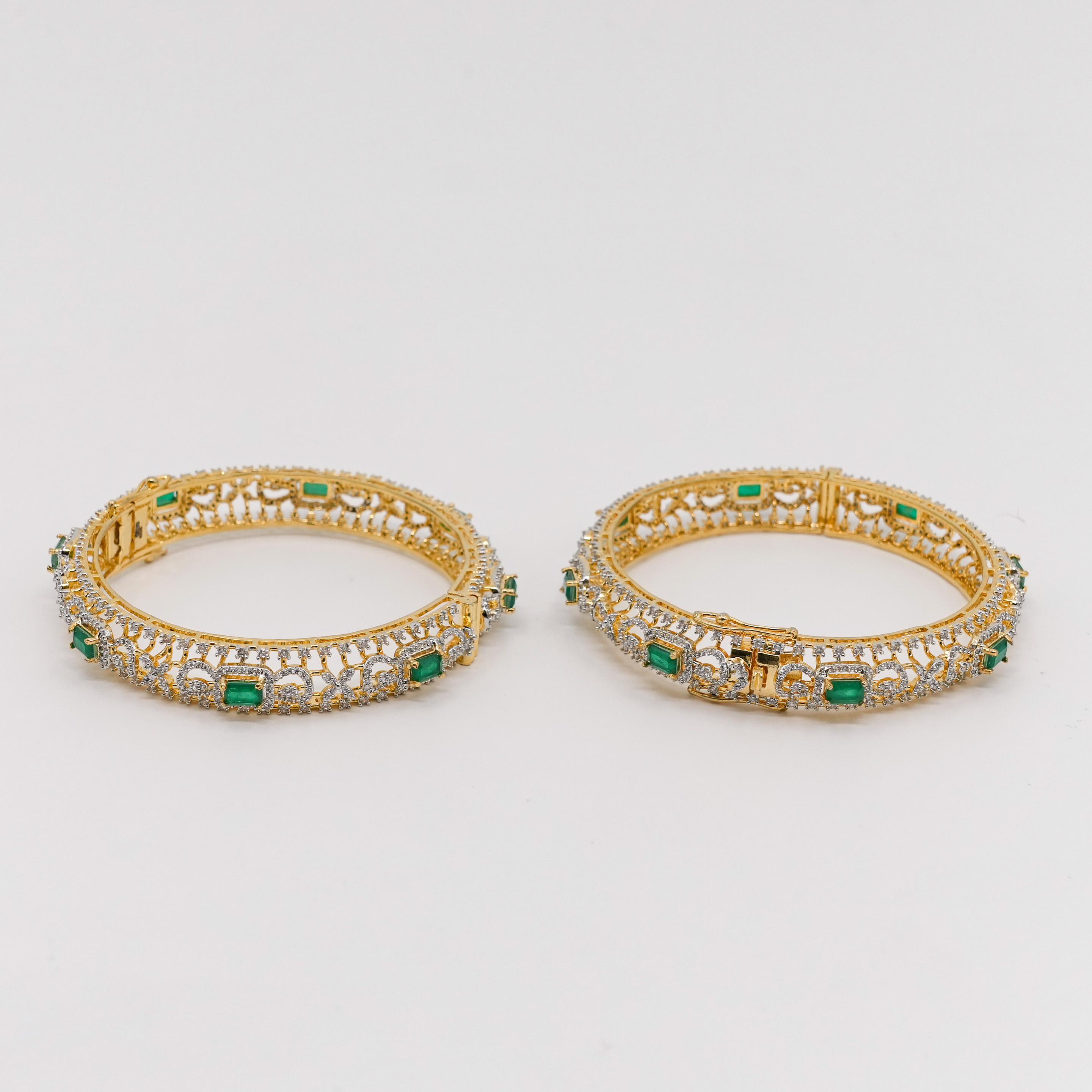 Raag Silver Jewellery - Emerald Bangle Set