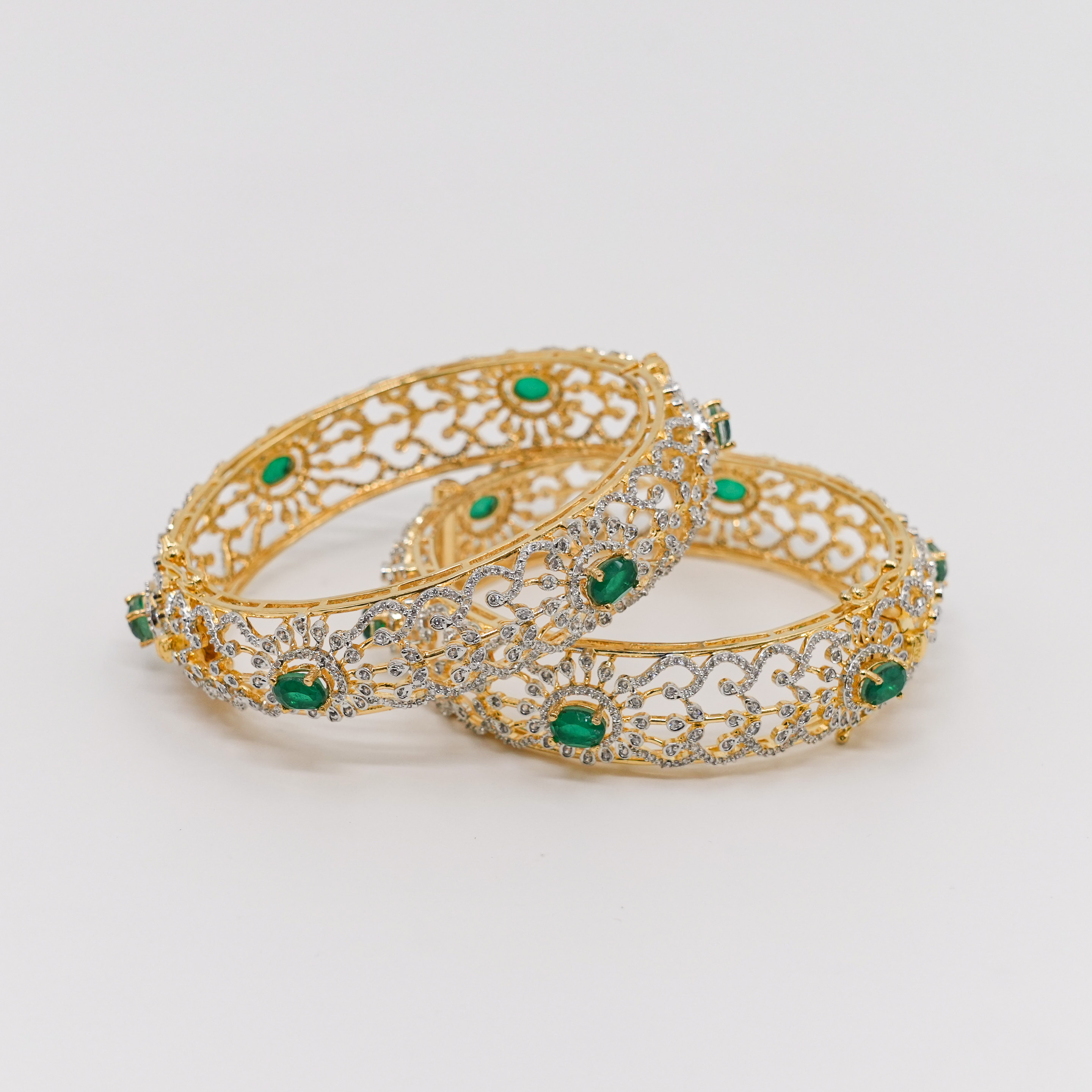 Raag Silver Jewellery - Emerald Silver Bangle