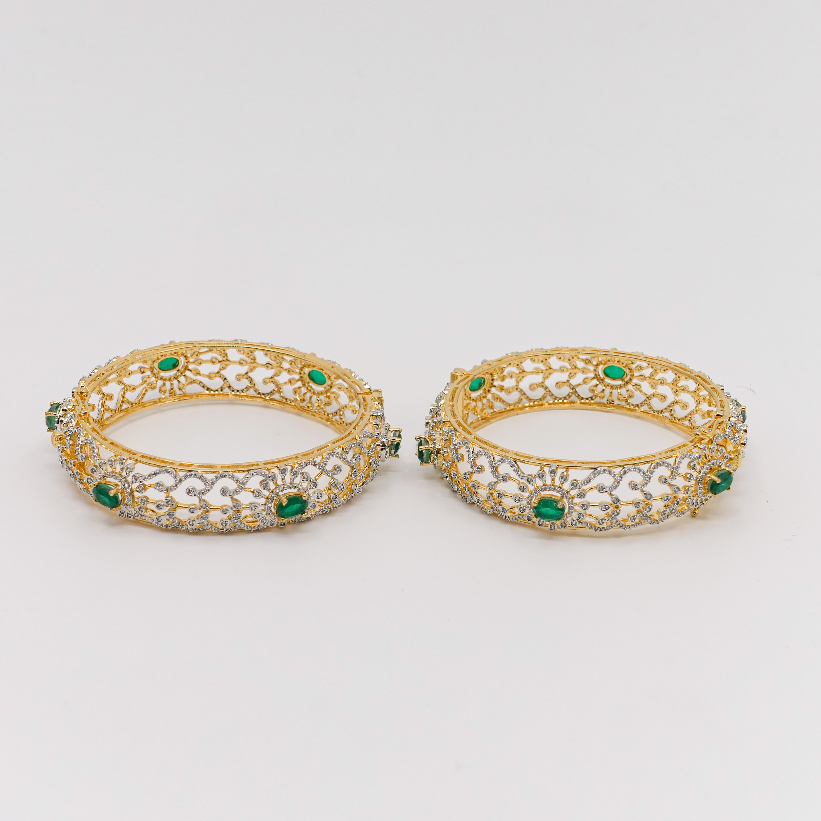 Raag Silver Jewellery - Emerald Silver Bangle