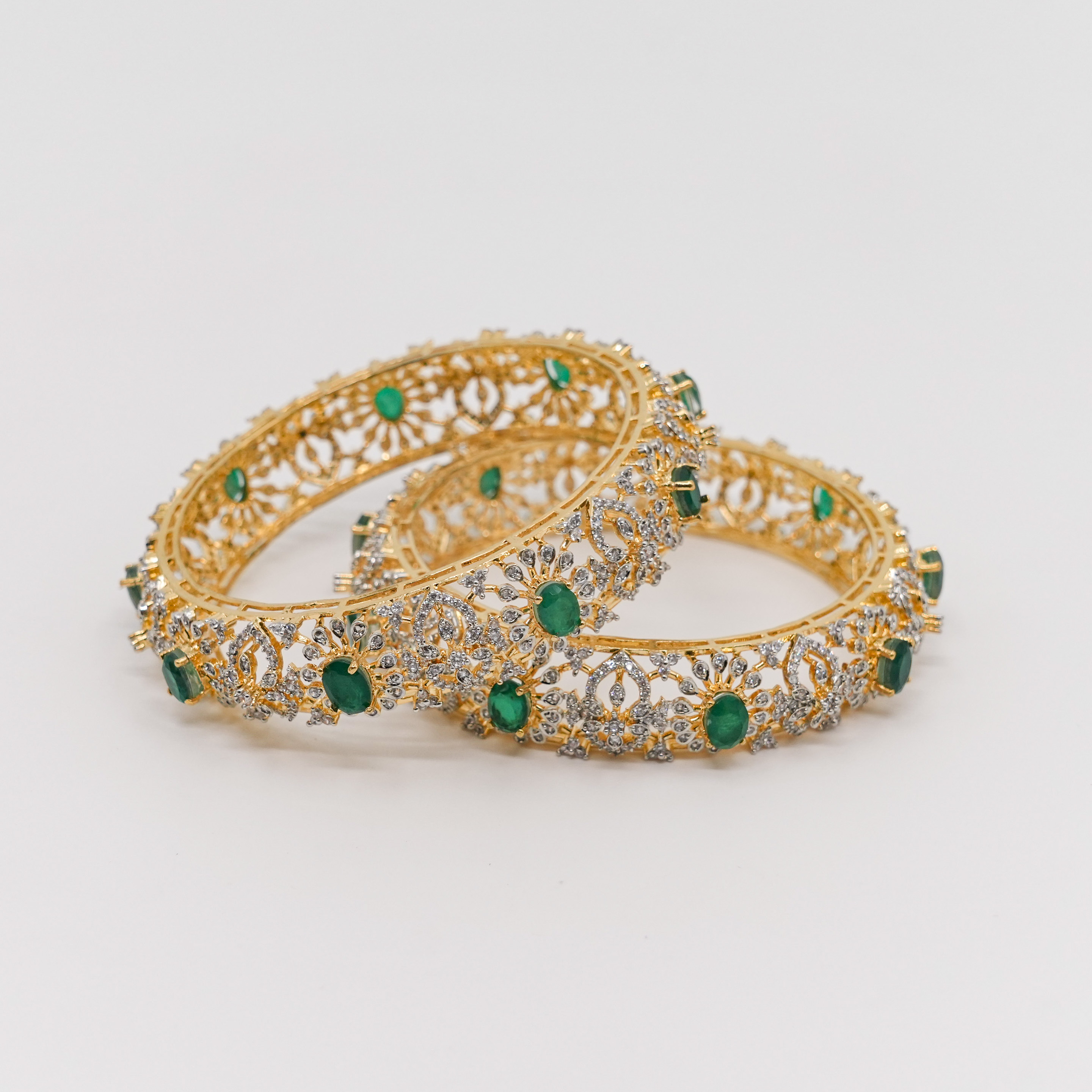 Raag Silver Jewellery - Emerald Bangles