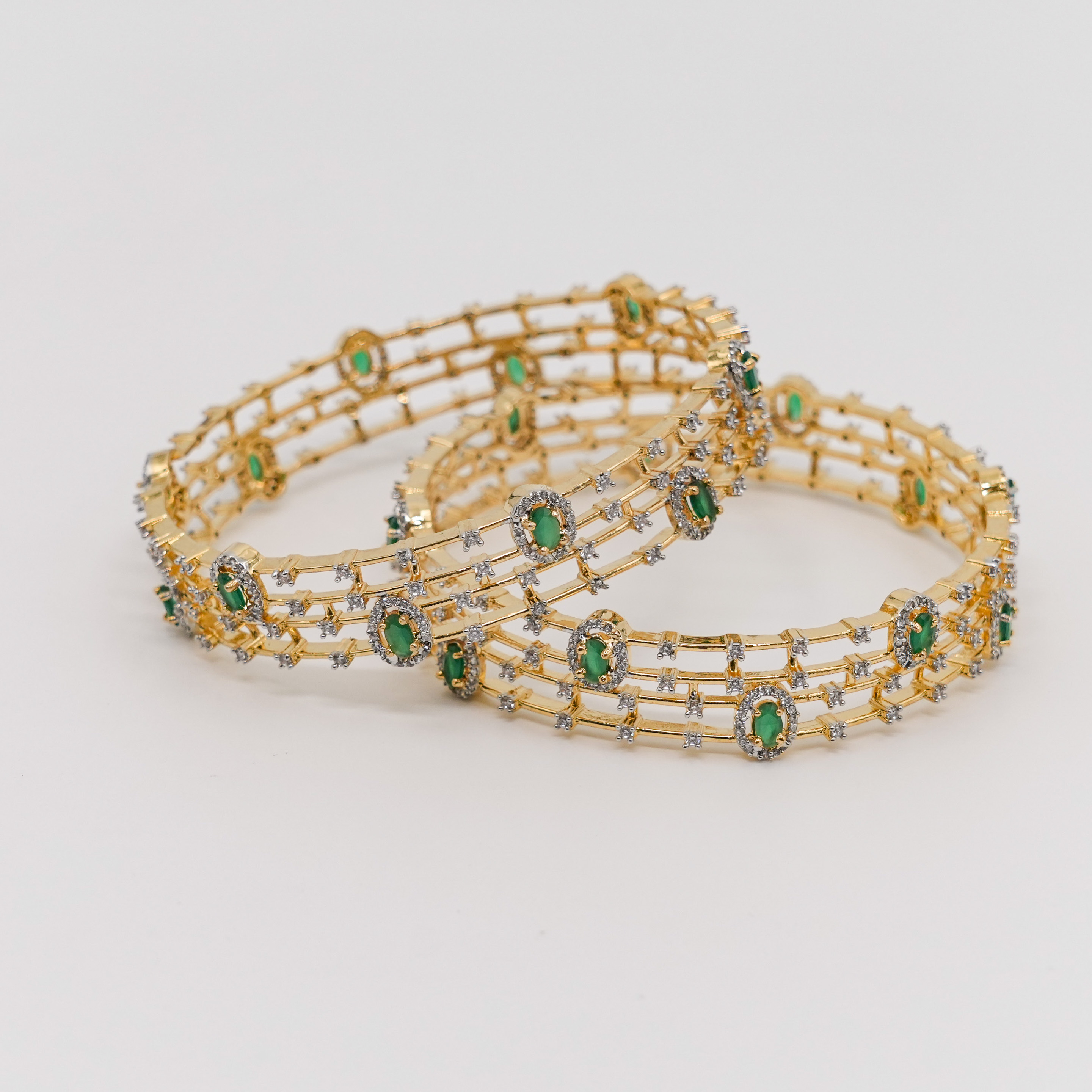 Raag Silver Jewellery - Silver Green Bangle