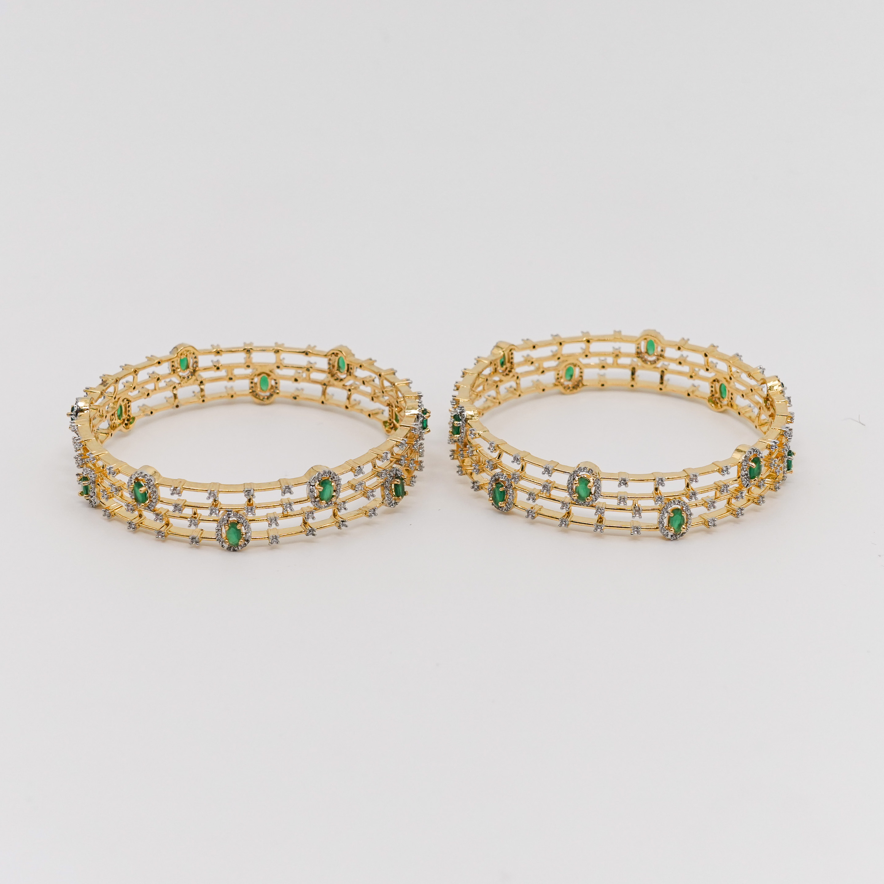 Raag Silver Jewellery - Silver Green Bangle