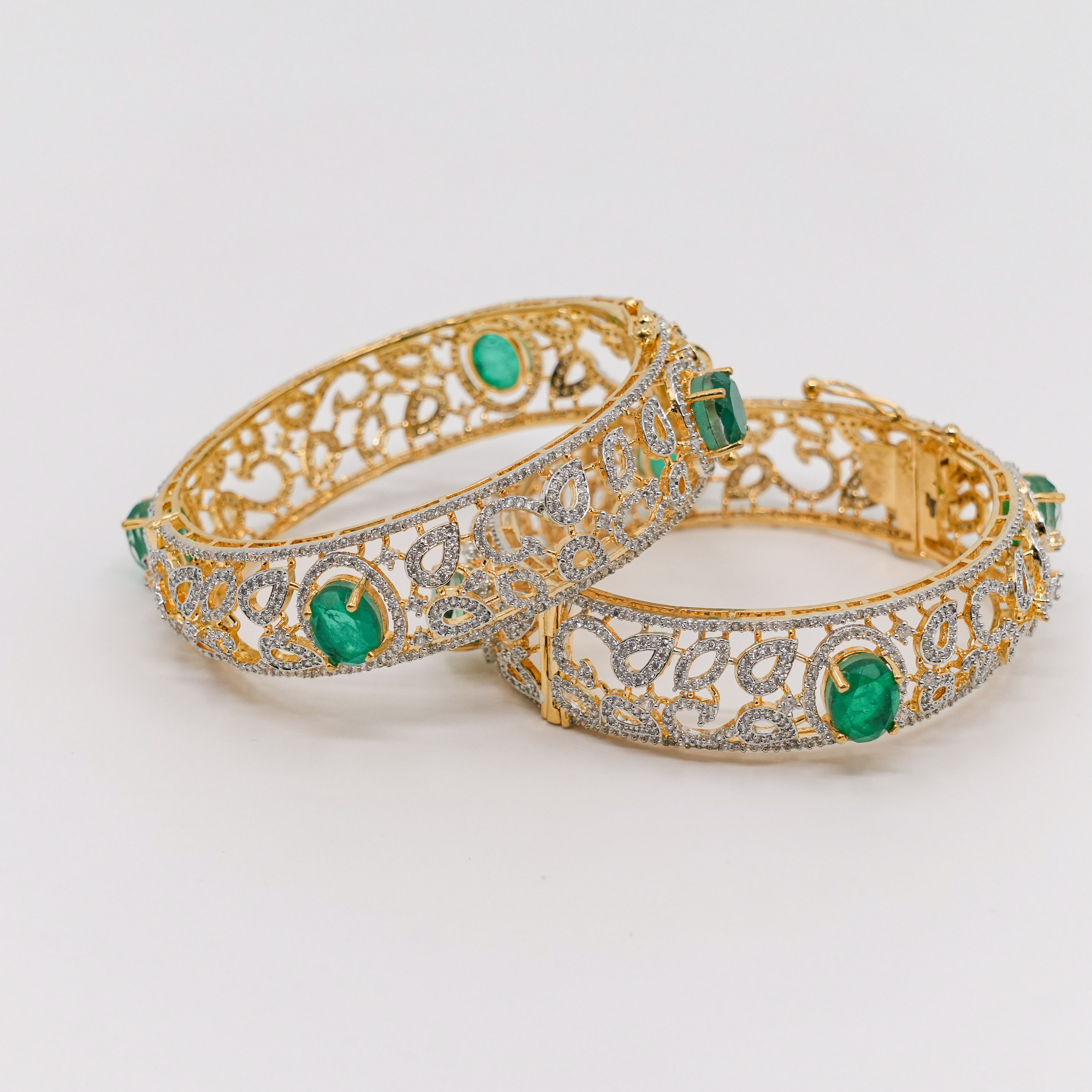 Raag Silver Jewellery - Emerald Stone Bangle