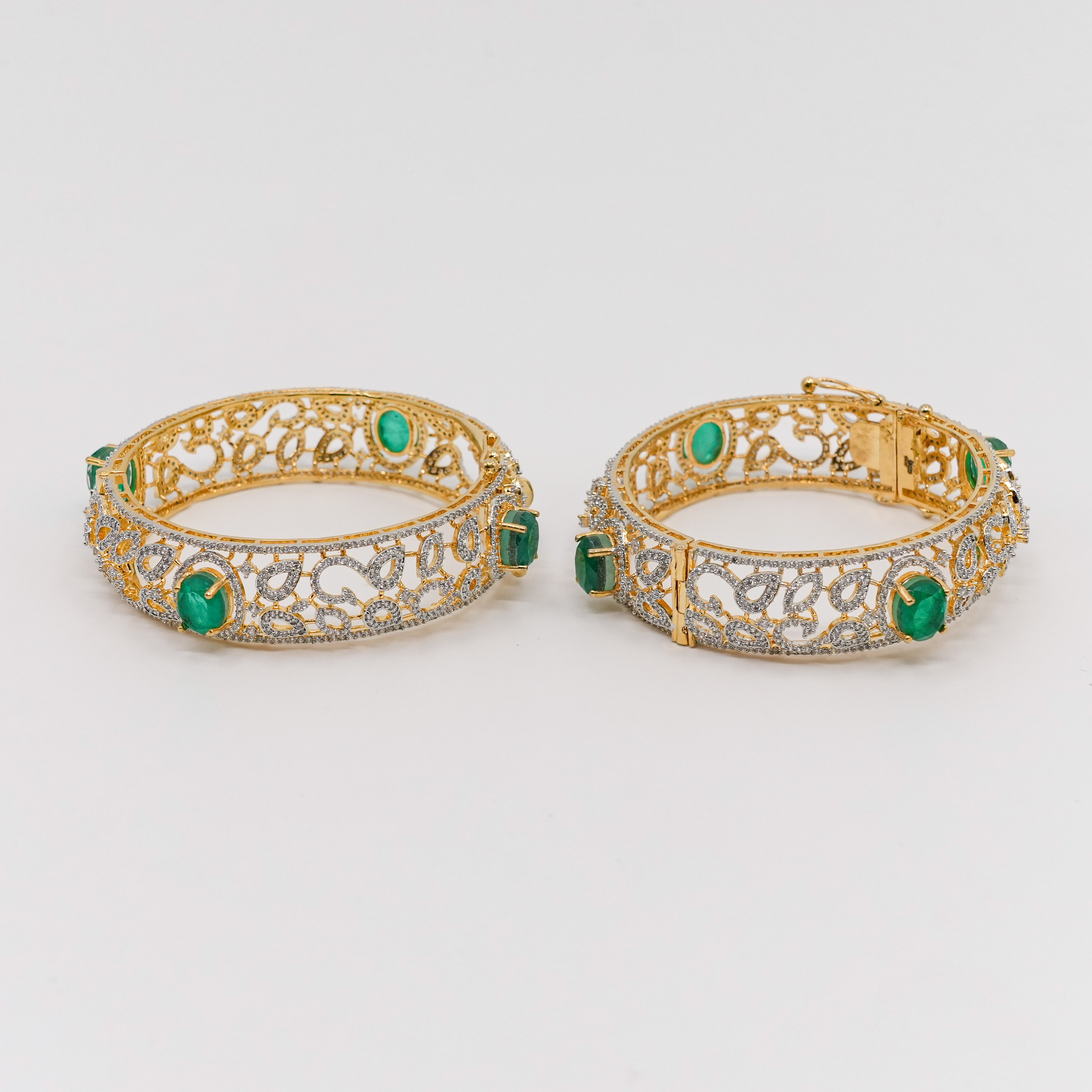Raag Silver Jewellery - Emerald Stone Bangle