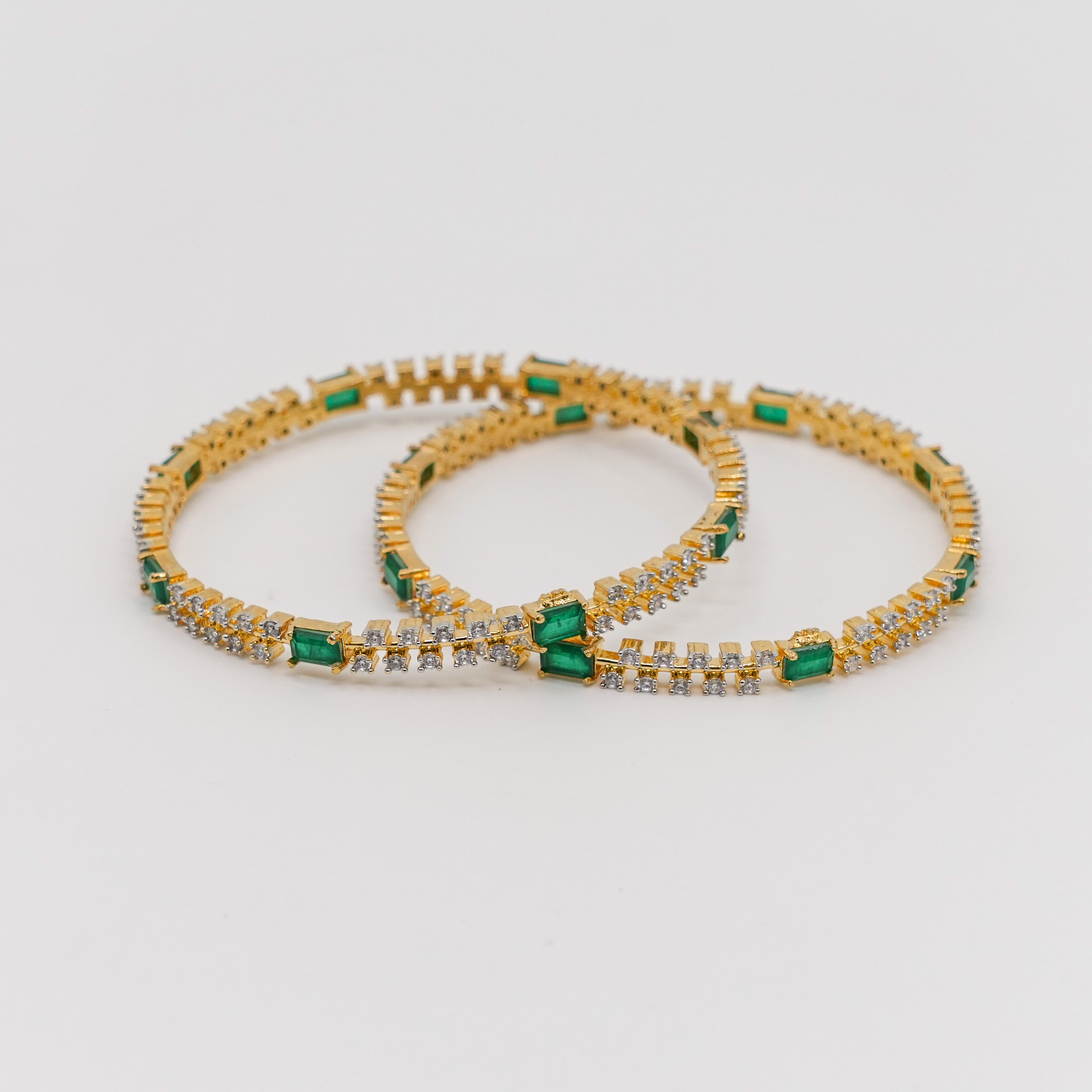Raag Silver Jewellery - Emerald Bangle Set