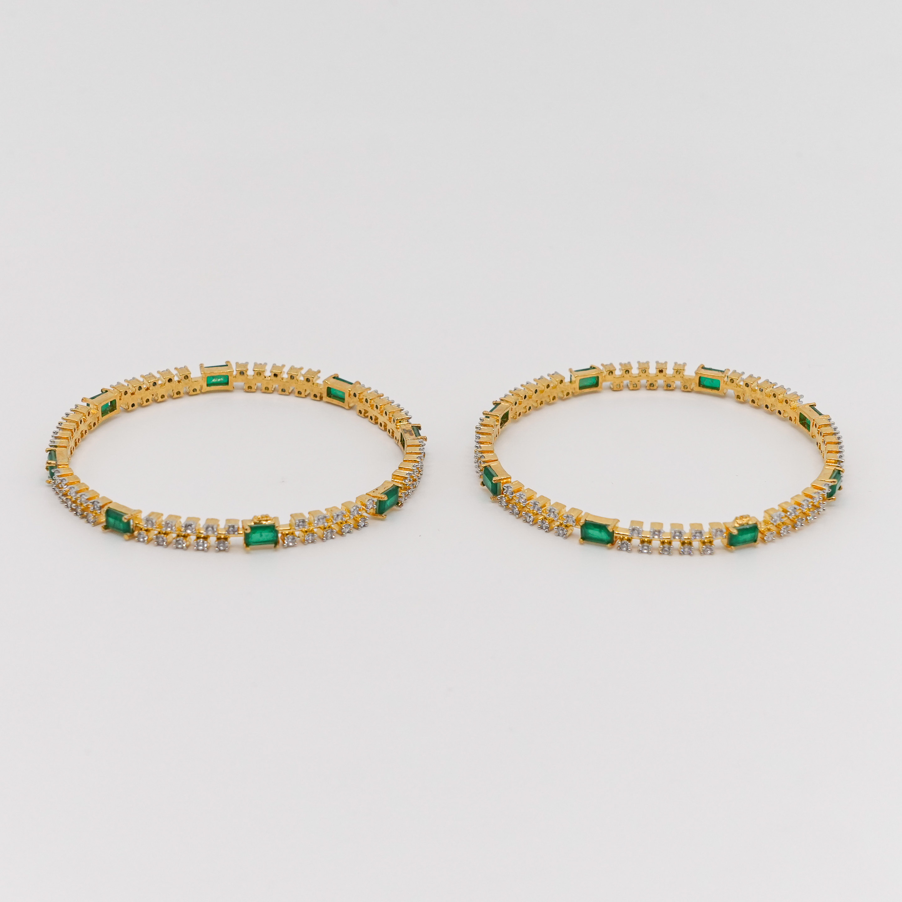 Raag Silver Jewellery - Emerald Bangle Set