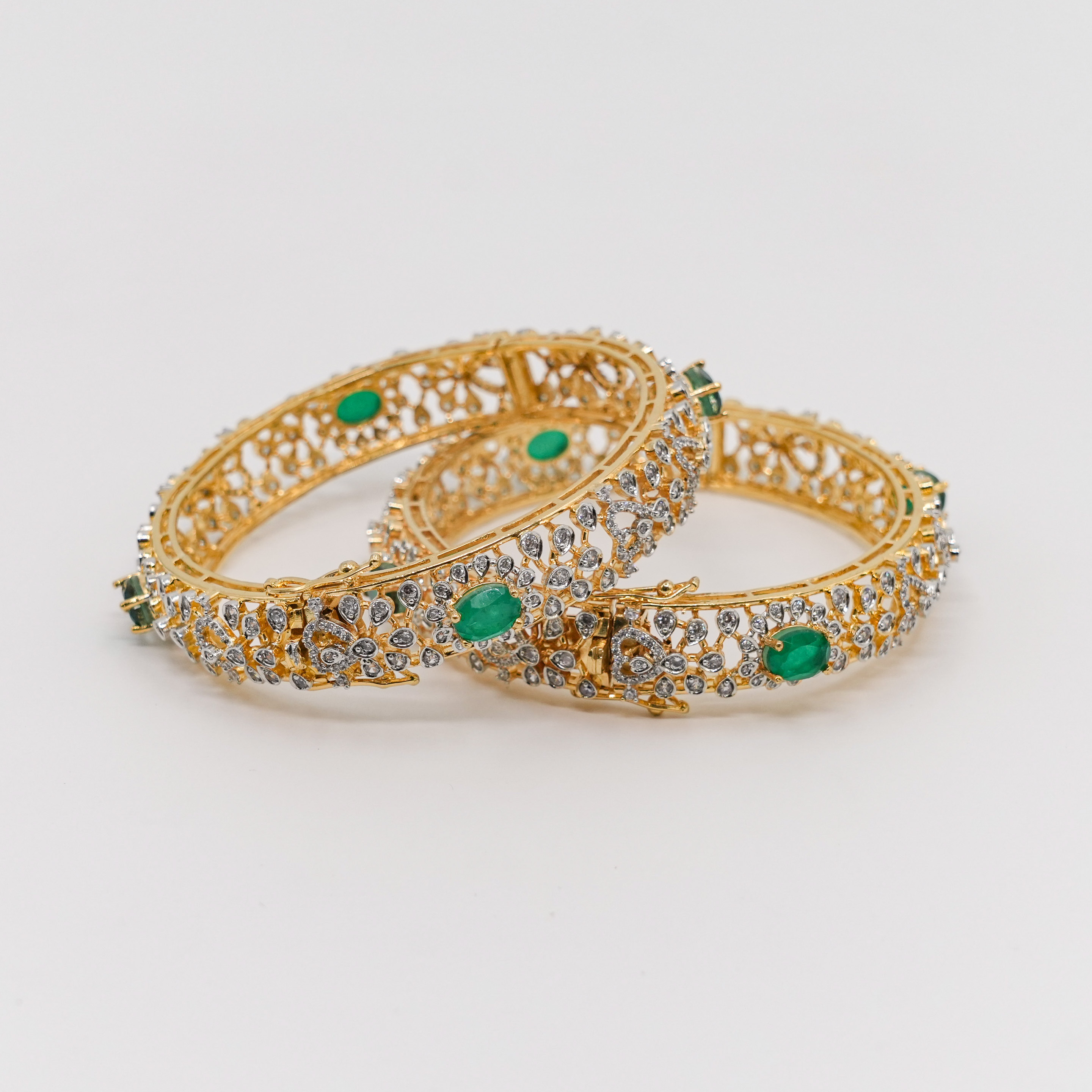 Raag Silver Jewellery - Emerald Gold Bangles