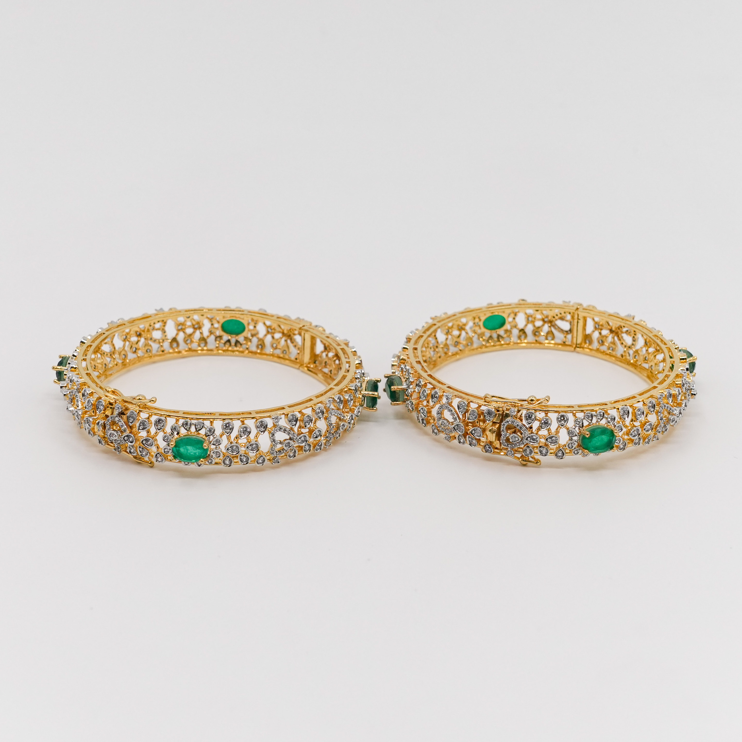 Raag Silver Jewellery - Emerald Gold Bangles