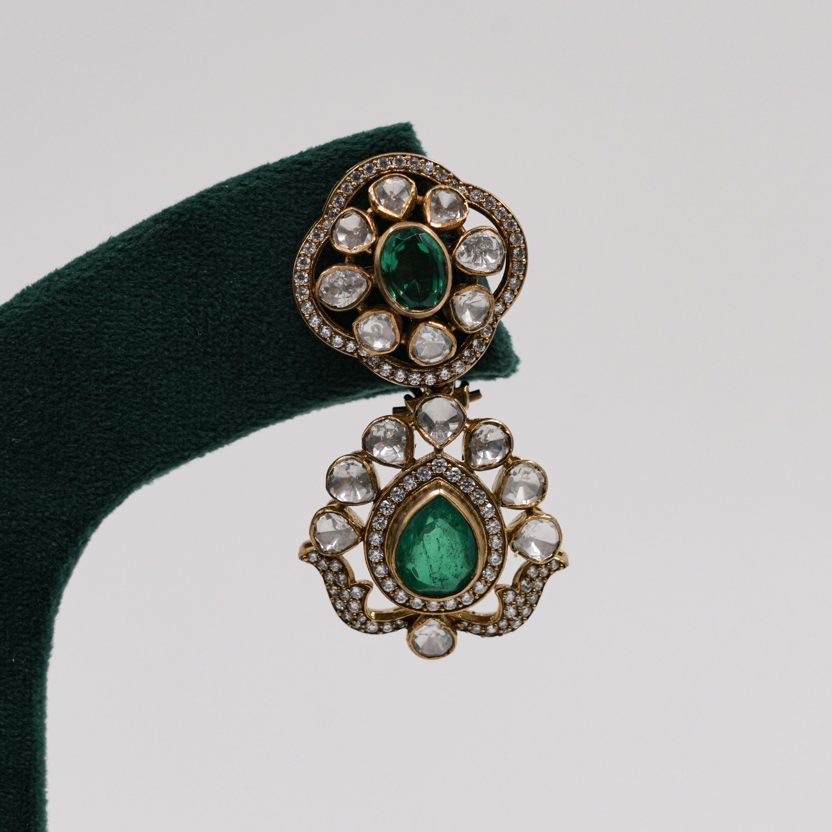 Raag Silver Jewellery - Emerald Drop Earrings