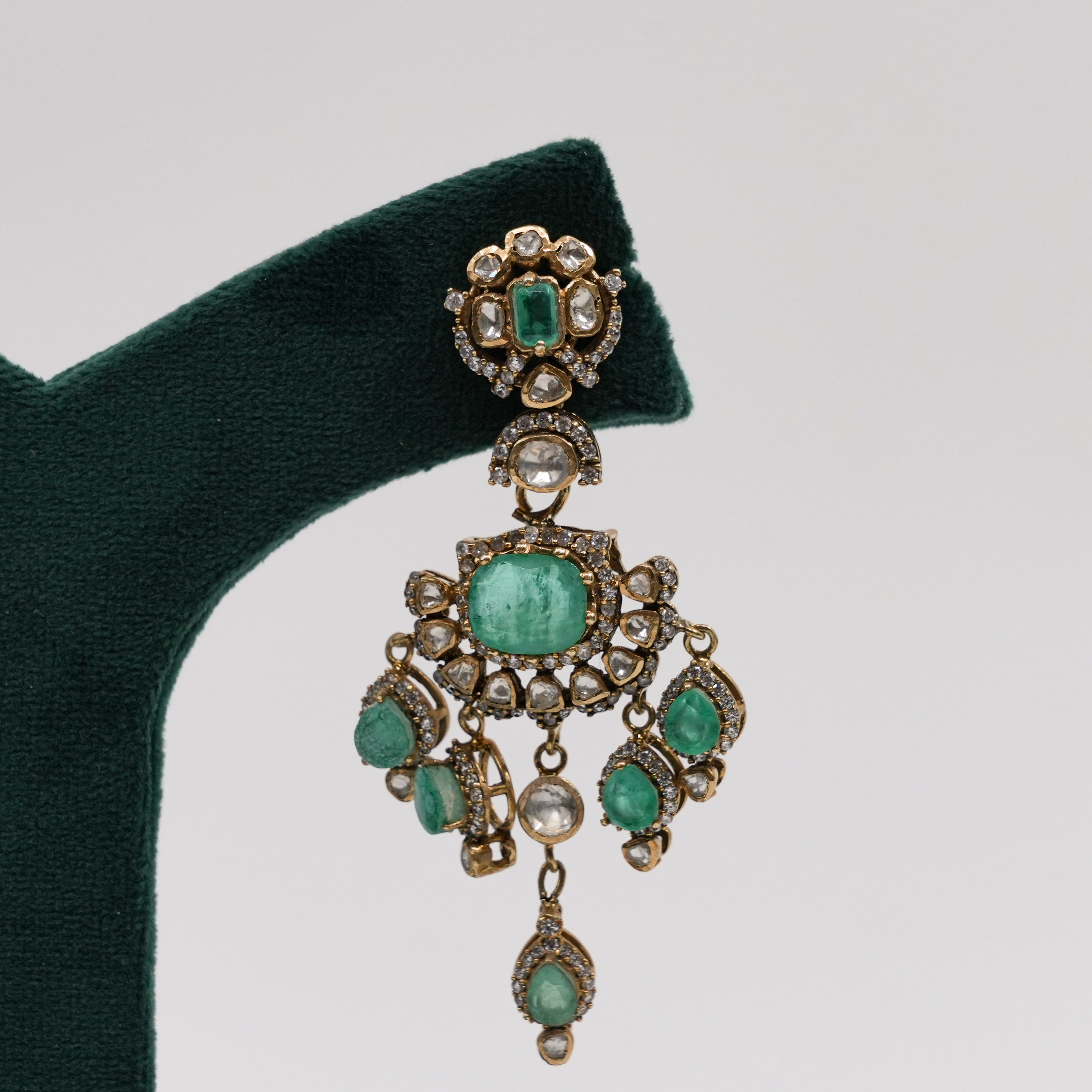 Raag Silver Jewellery - Emerald Drop Earrings
