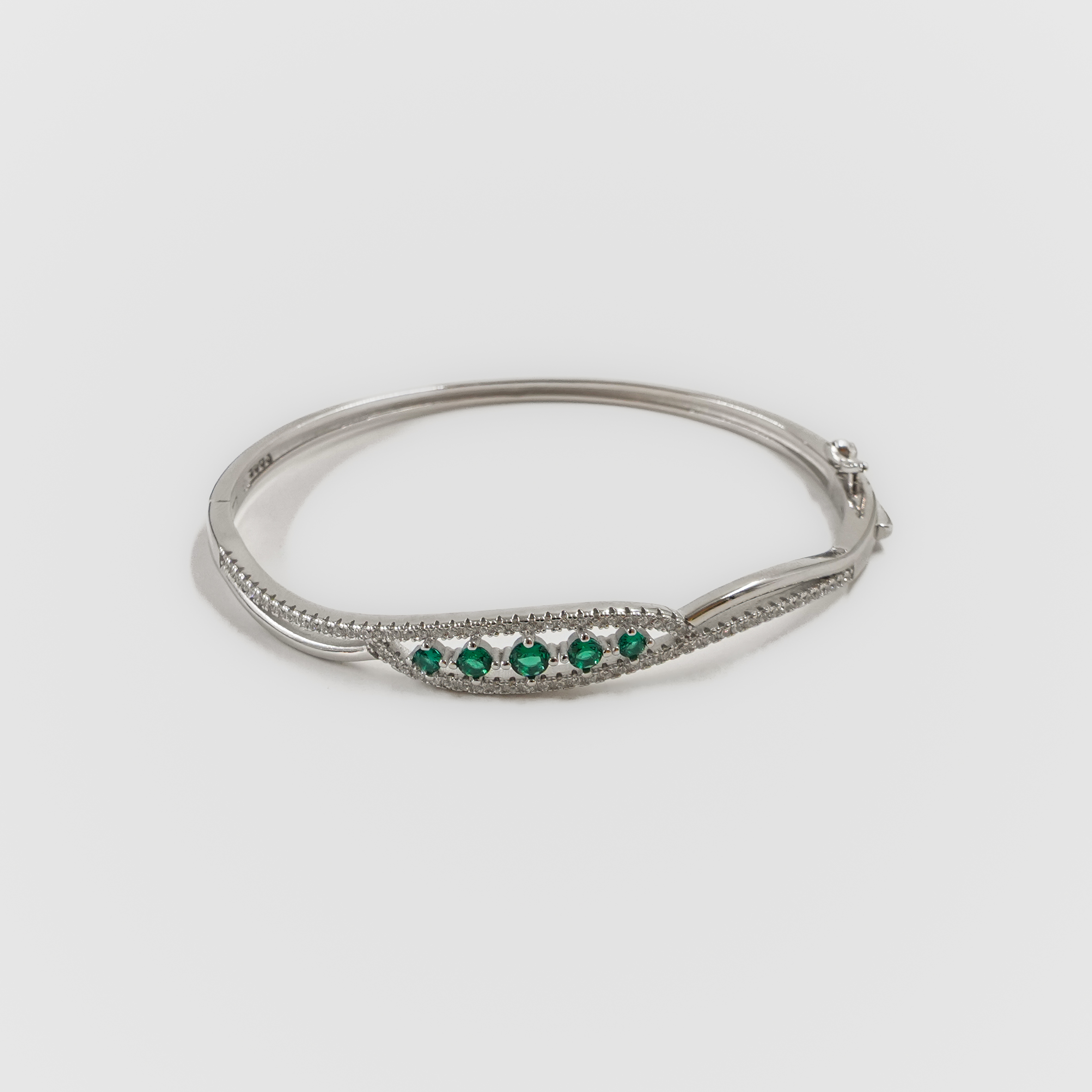 Raag Silver Jewellery - Silver Emerald Kada