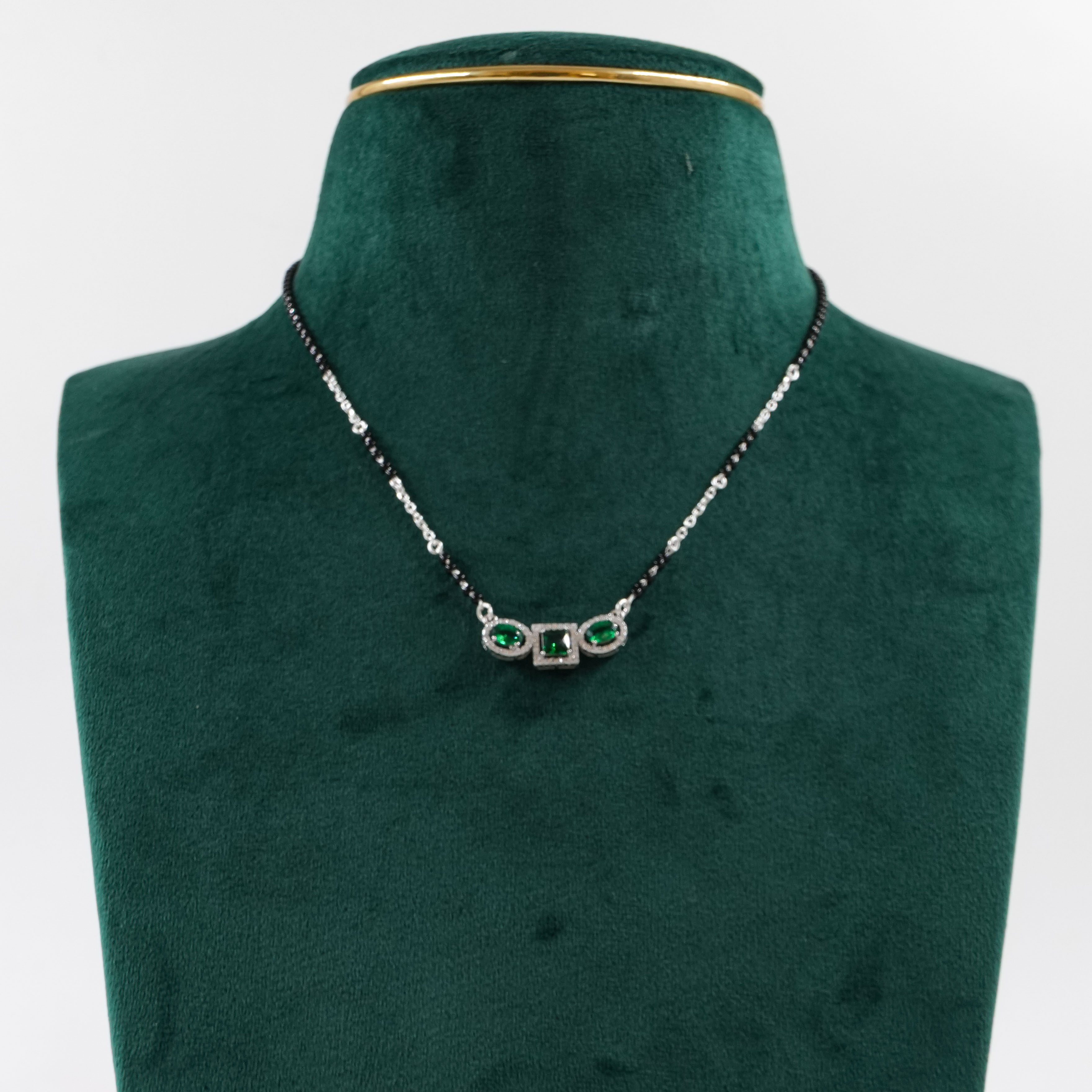 Raag Silver Jewellery - Emerald Pendant Necklace