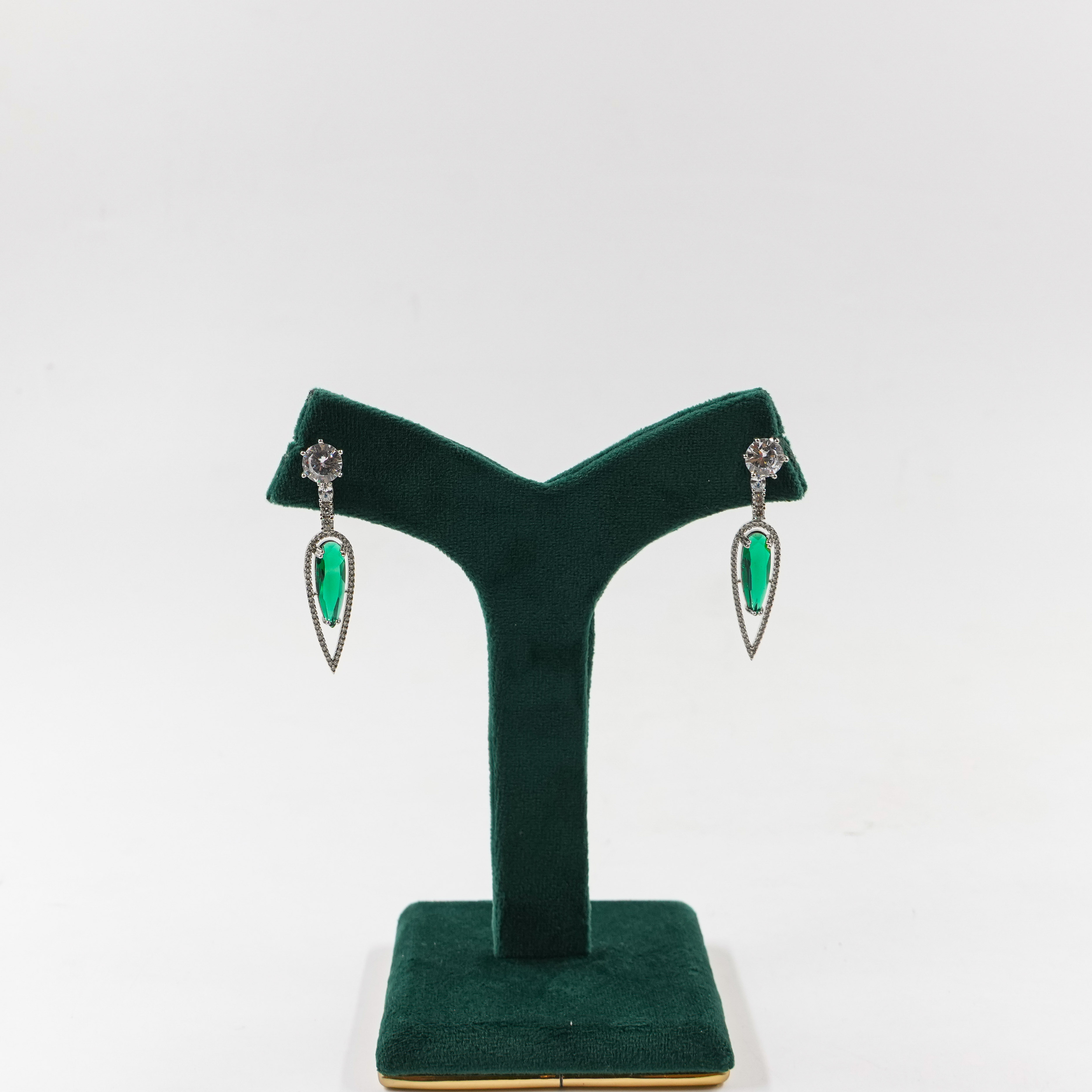 Raag Silver Jewellery - Emerald Drop Earrings