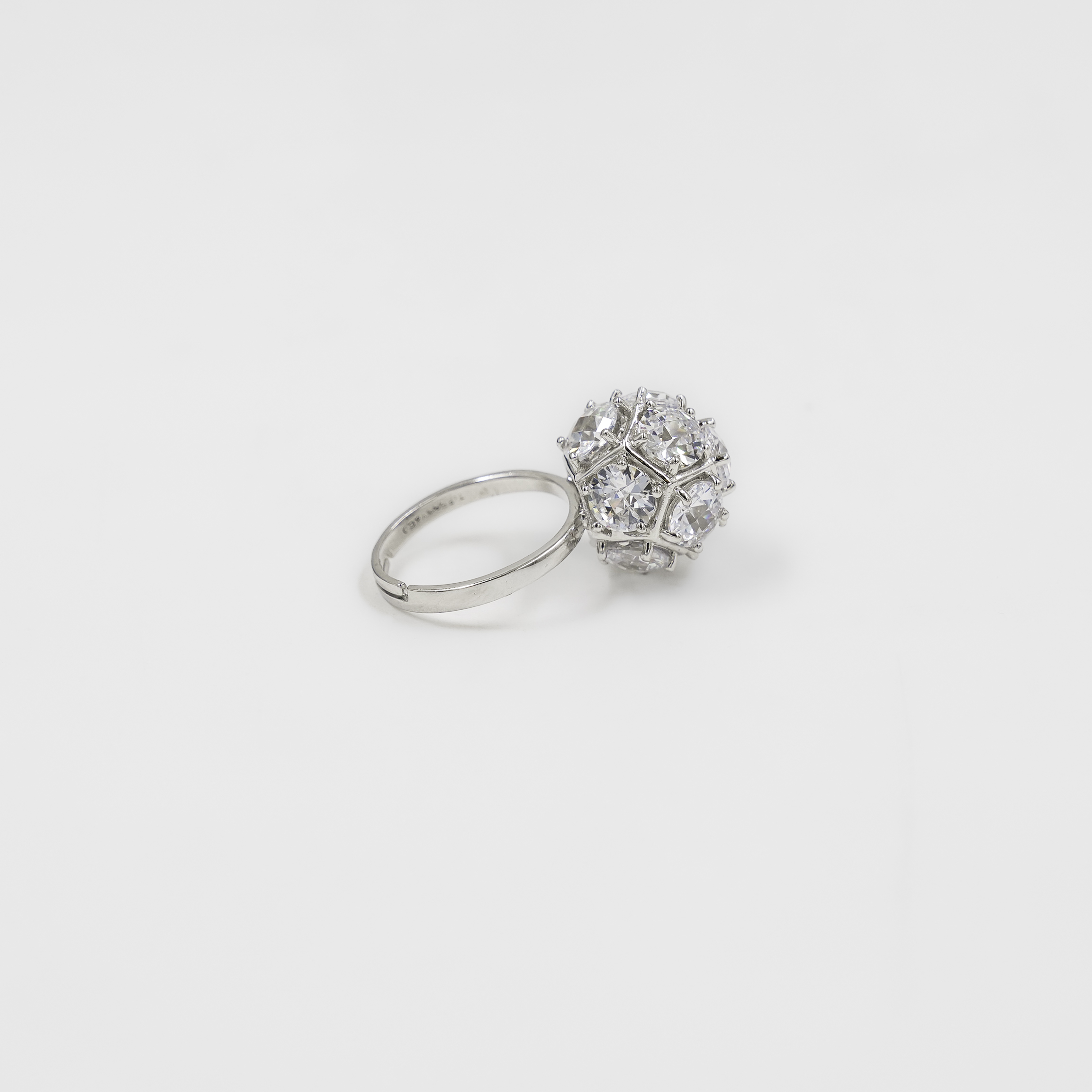 Raag Silver Jewellery - Classic Silver Cubic Zirconia Floral Ring