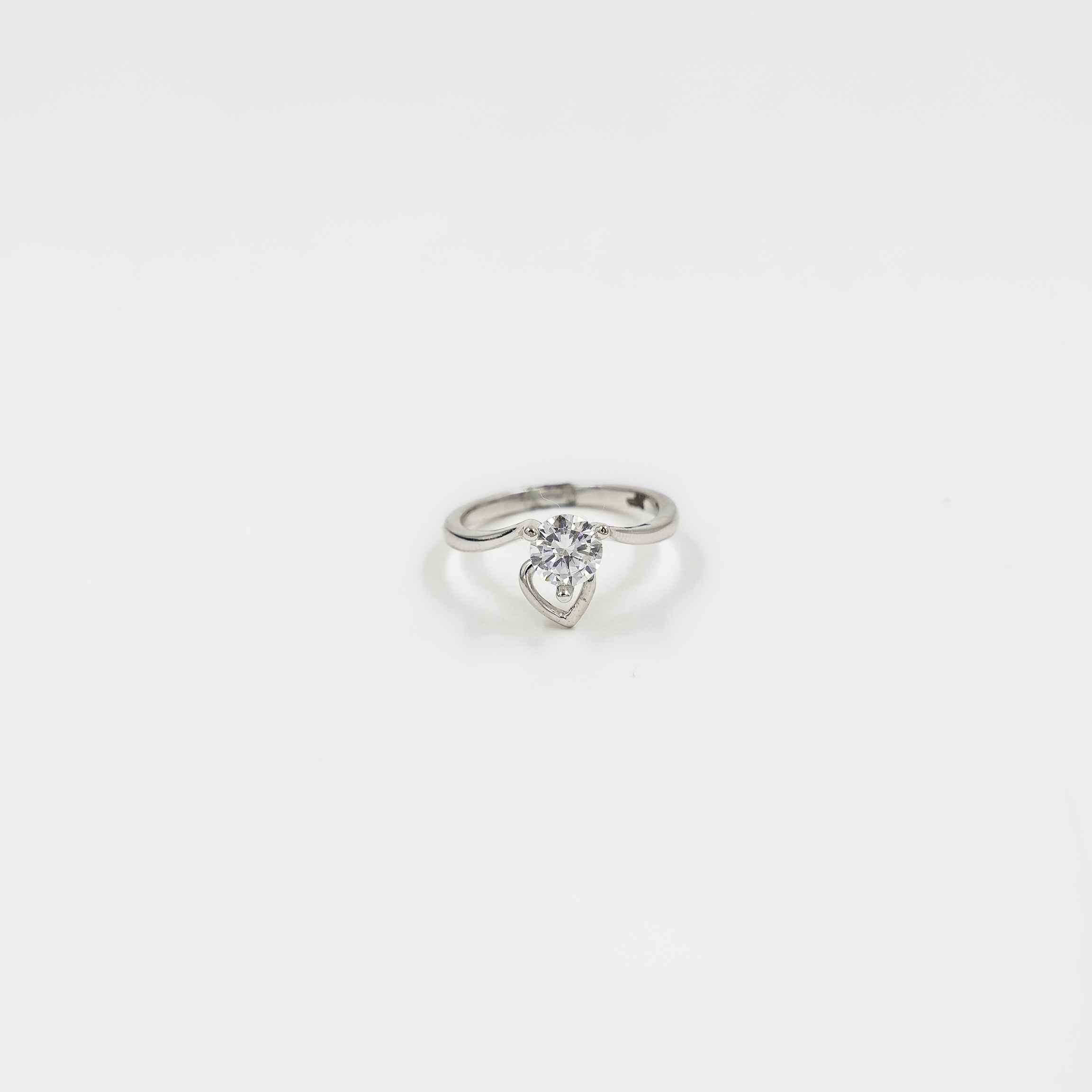 Raag Silver Jewellery - Elegant Silver Heart Cut Stone Promise