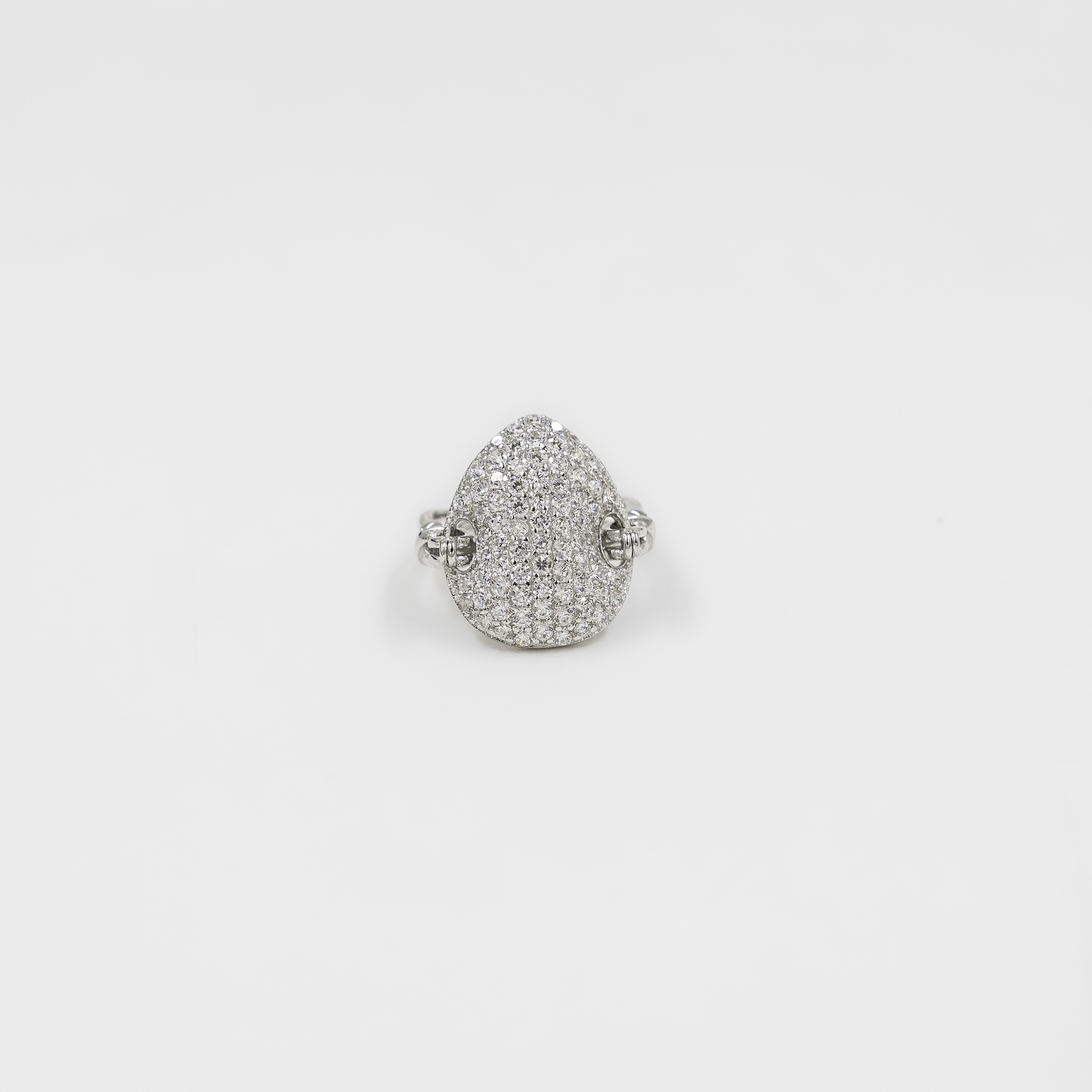 Raag Silver Jewellery - Elegant Silver Plated Ring With Paved