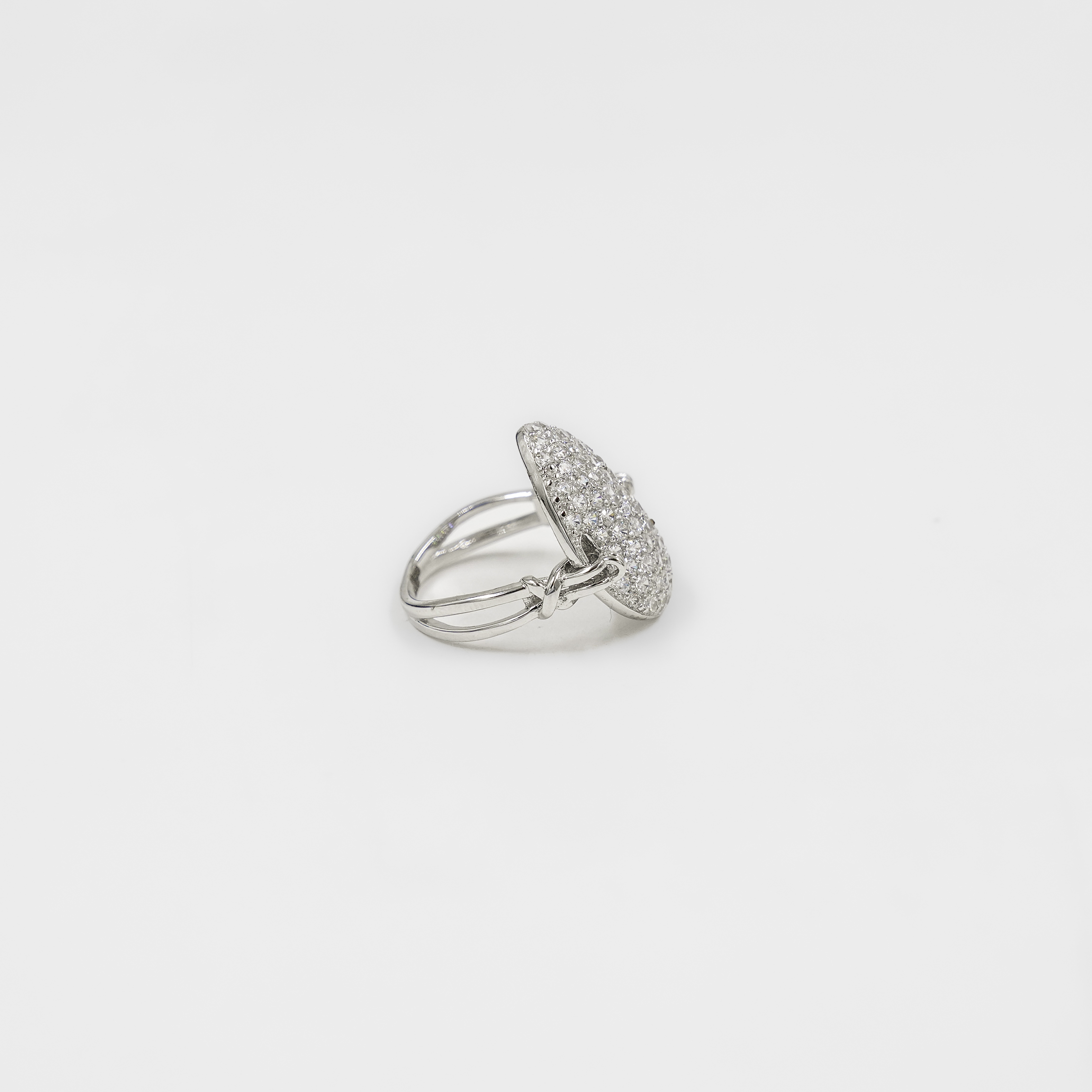 Raag Silver Jewellery - Elegant Silver Plated Ring With Paved