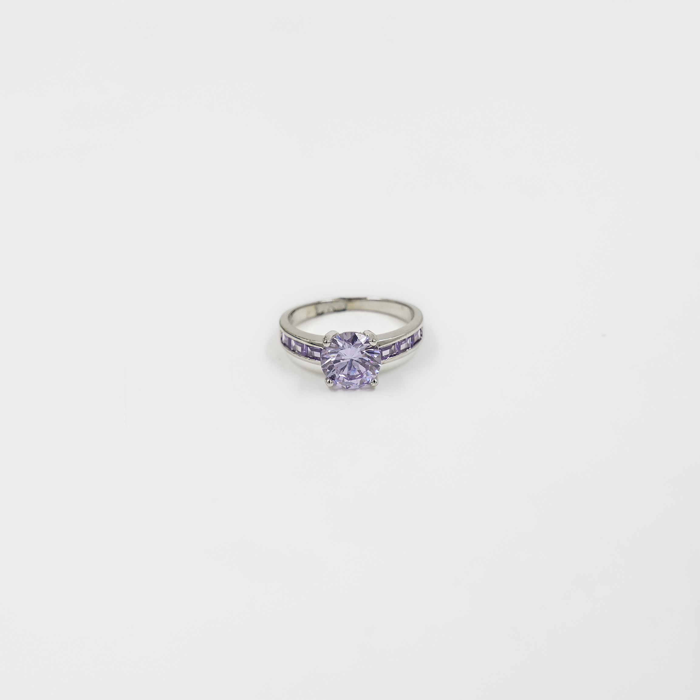 Elegant Sterling Silver Lavender Cubic Zirconia