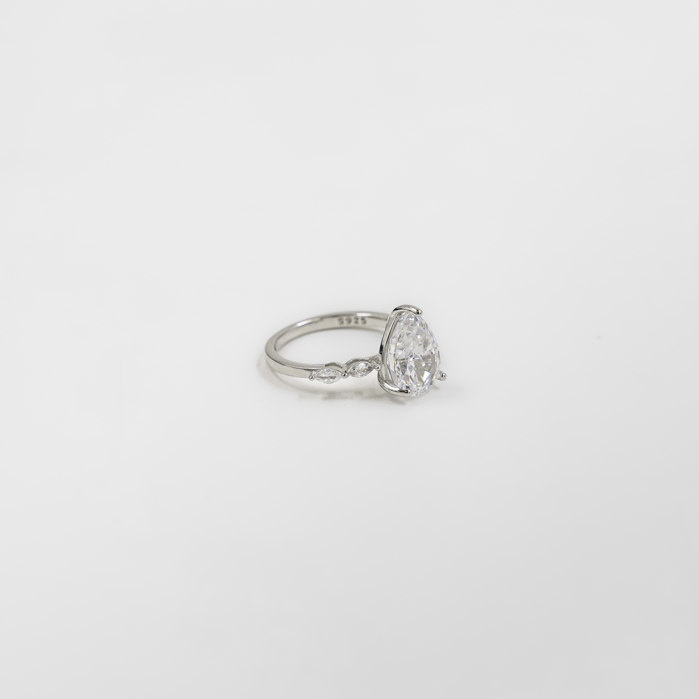 Raag Silver Jewellery - Elegant Sterling Silver Pear Cut Stone