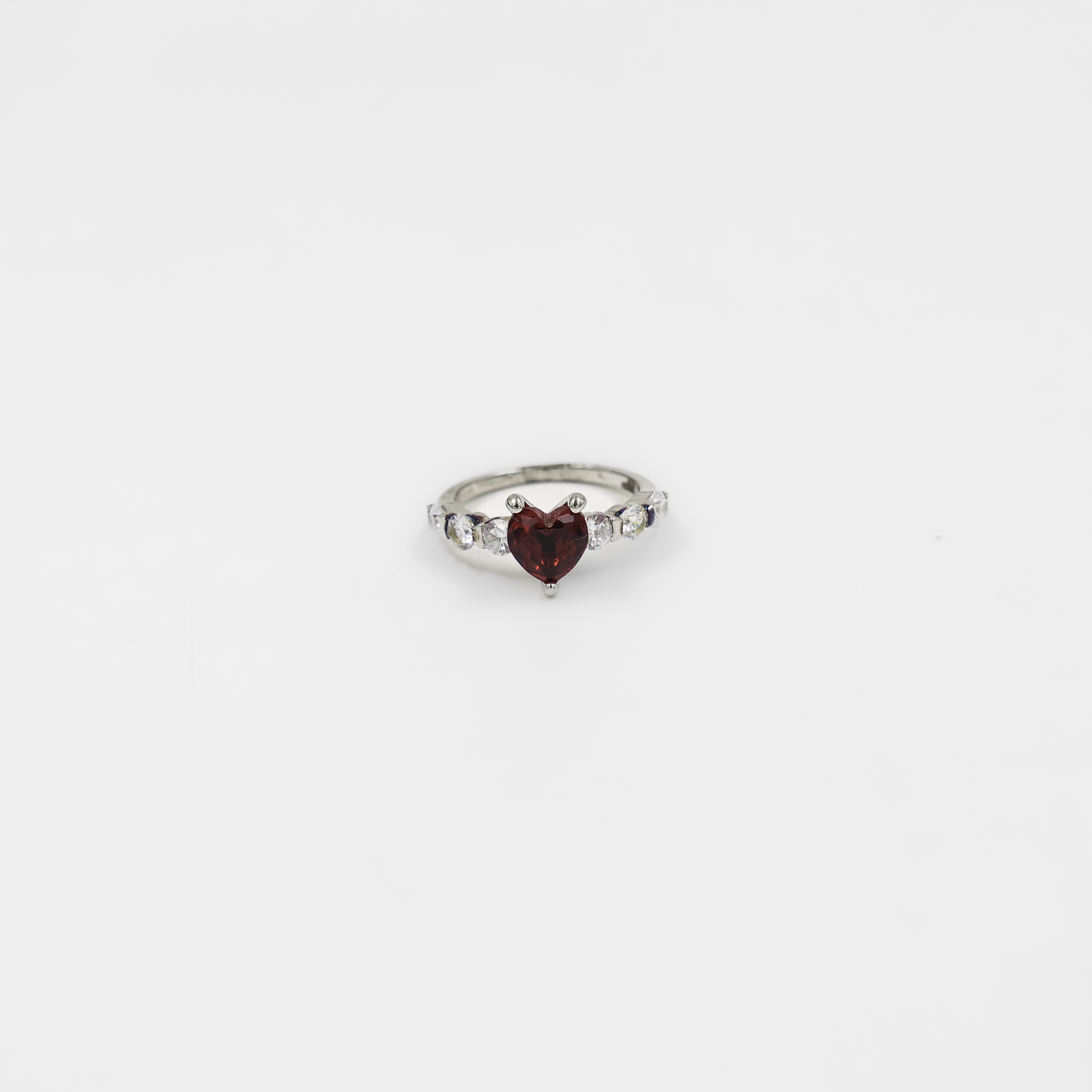 Elegant Silver Ring With Heart Shaped