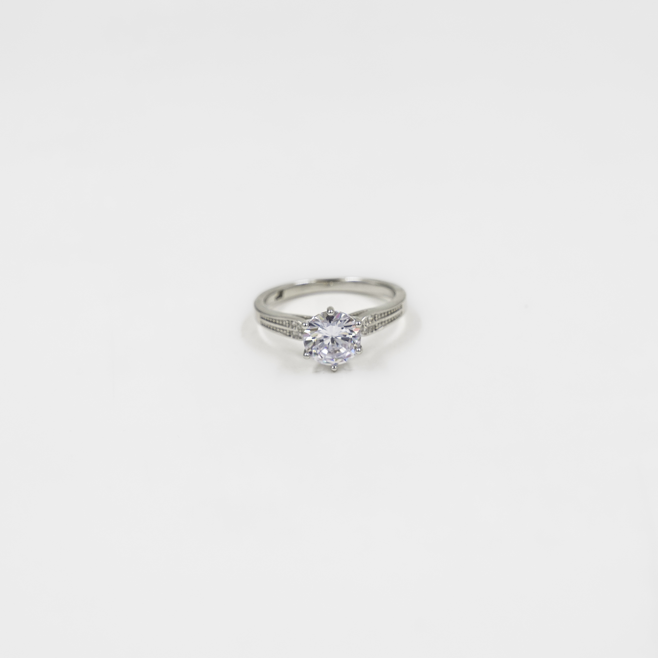 Elegant Sterling Silver Cubic Zirconia Solitaire