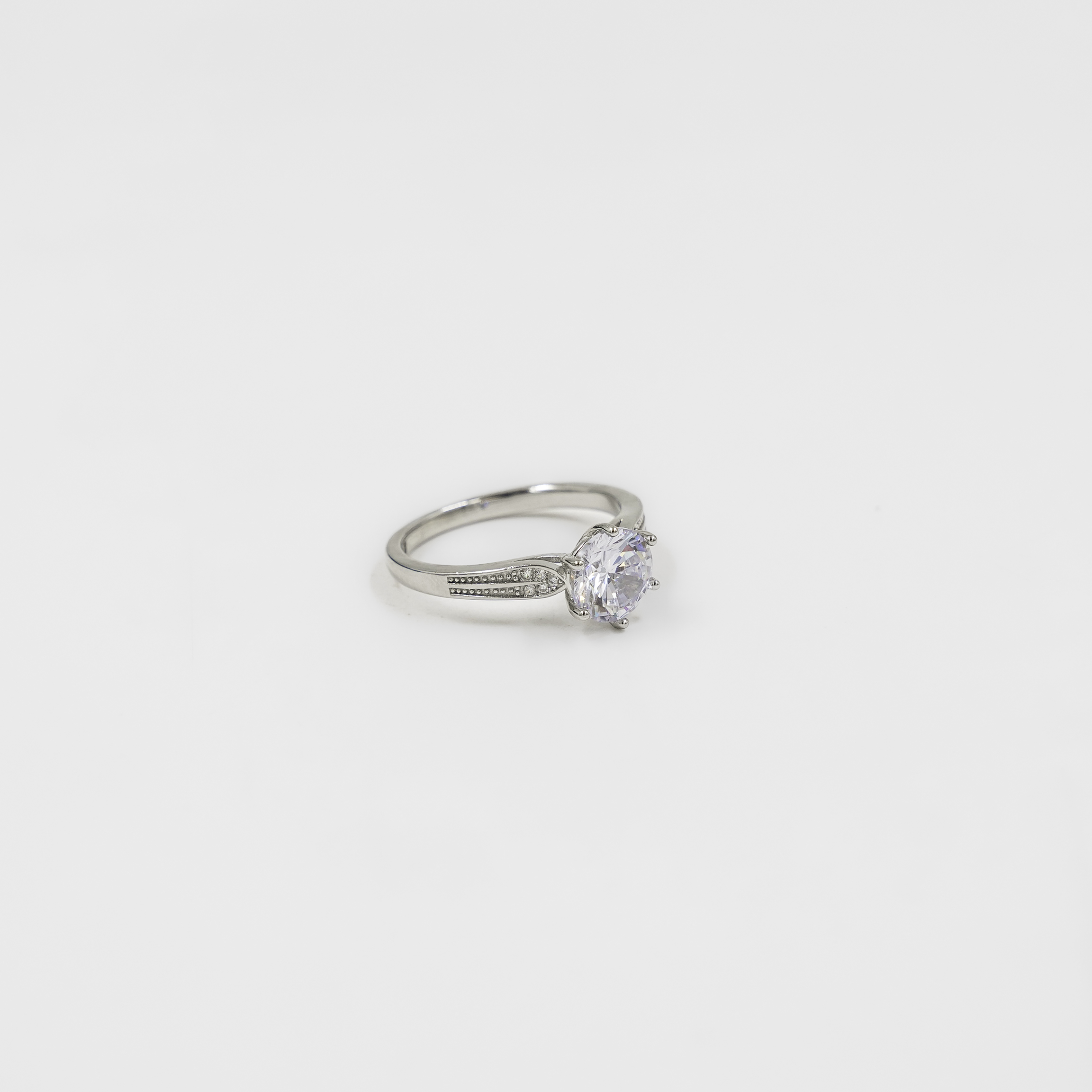 Raag Silver Jewellery - Elegant Sterling Silver Cubic Zirconia Solitaire