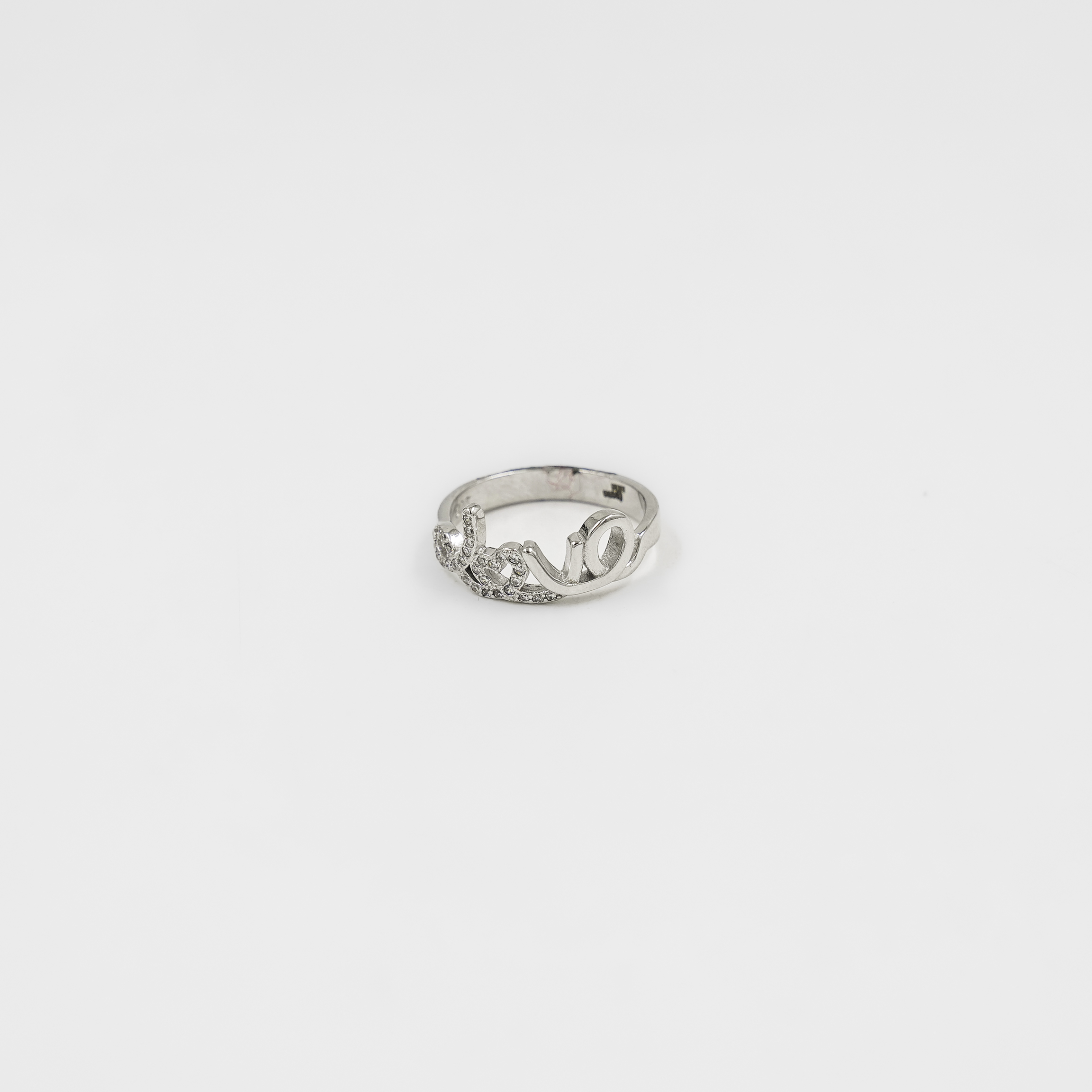 Elegant Silver Love Ring With Cubic