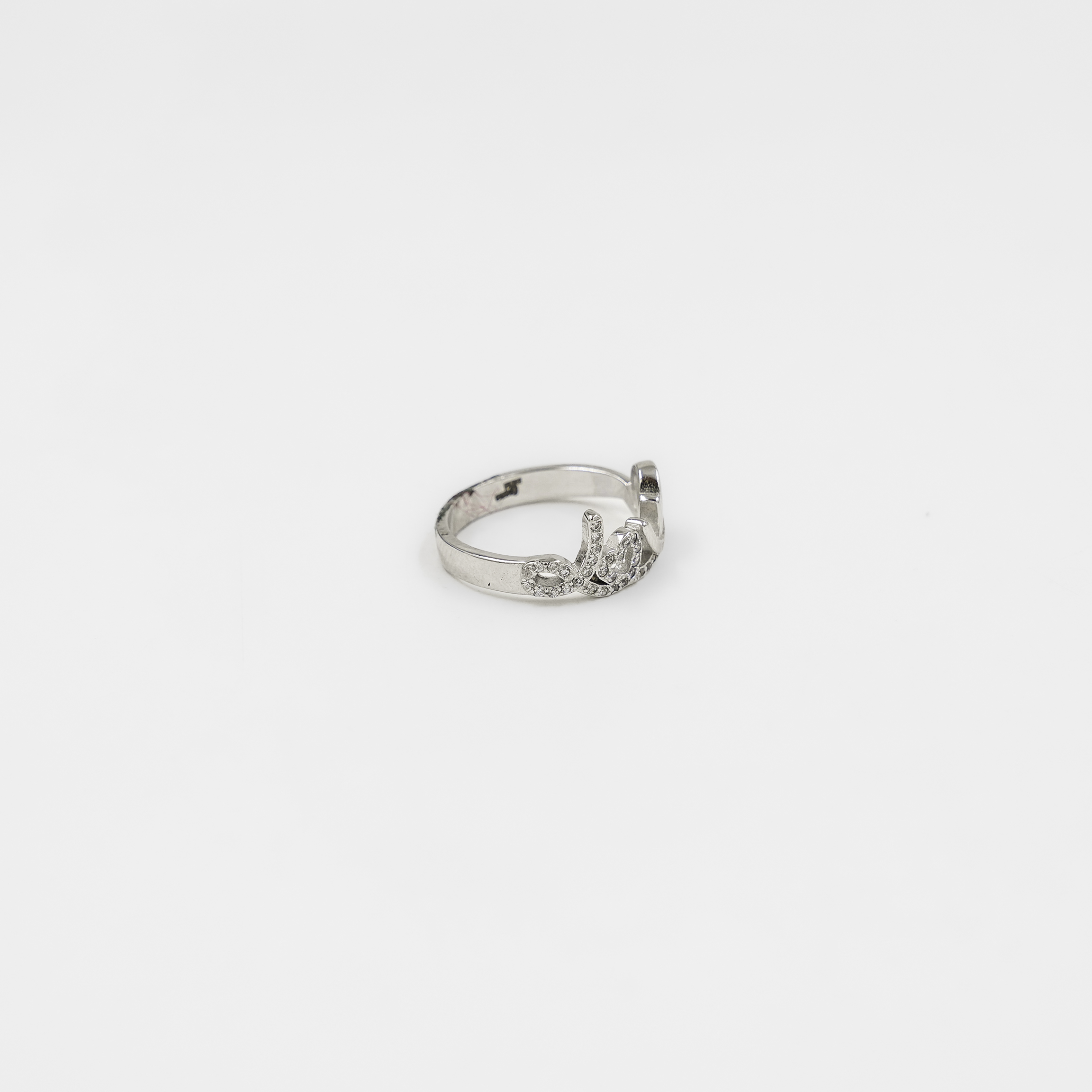 Raag Silver Jewellery - Elegant Silver Love Ring With Cubic