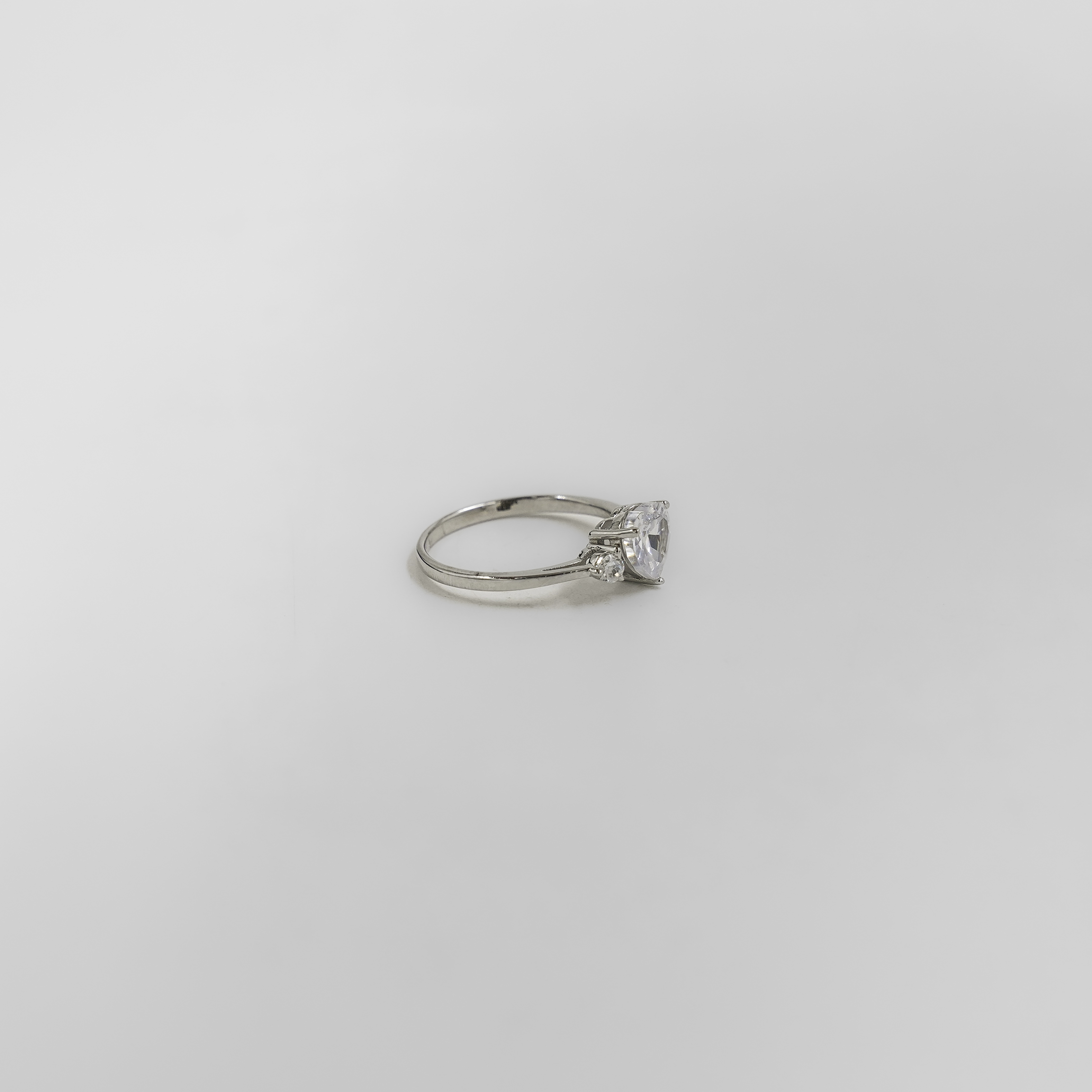 Raag Silver Jewellery - Elegant Silver Heart Cut Cubic Zirconia