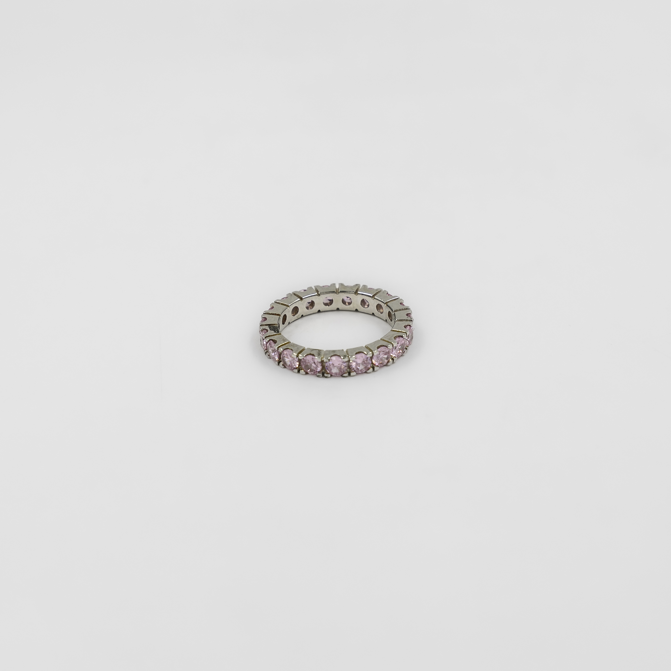 Sterling Silver Pink Stone Set Eternity
