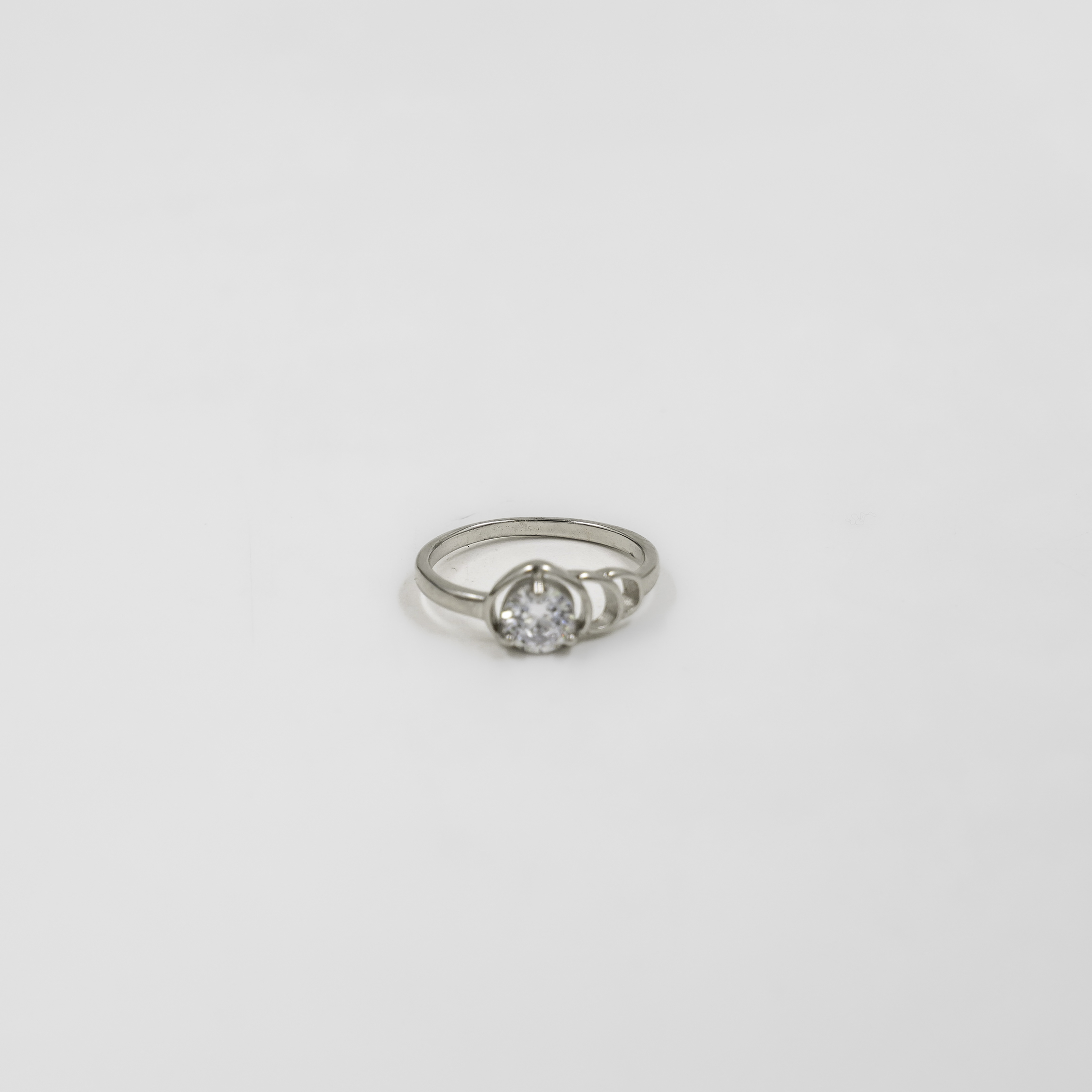 Elegant Silver Plated Cubic Zirconia Solitaire