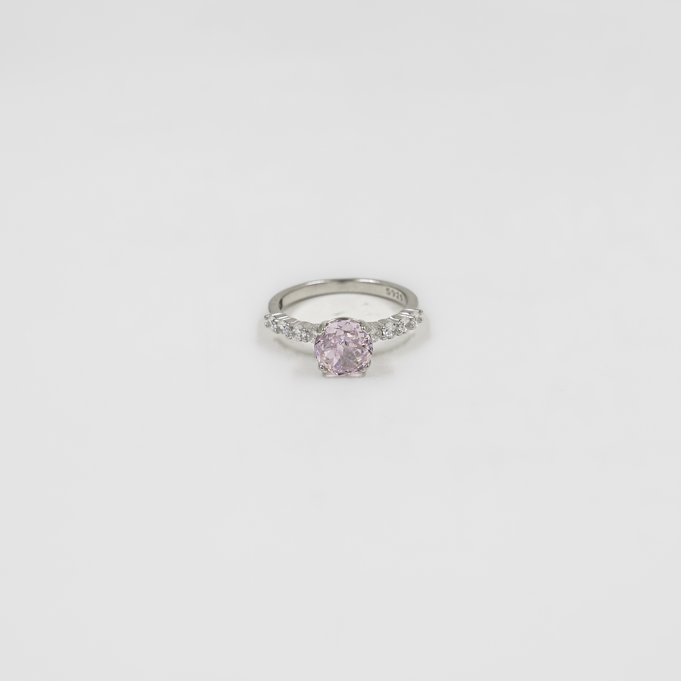 Classic Sterling Silver Pink Gemstone Ring