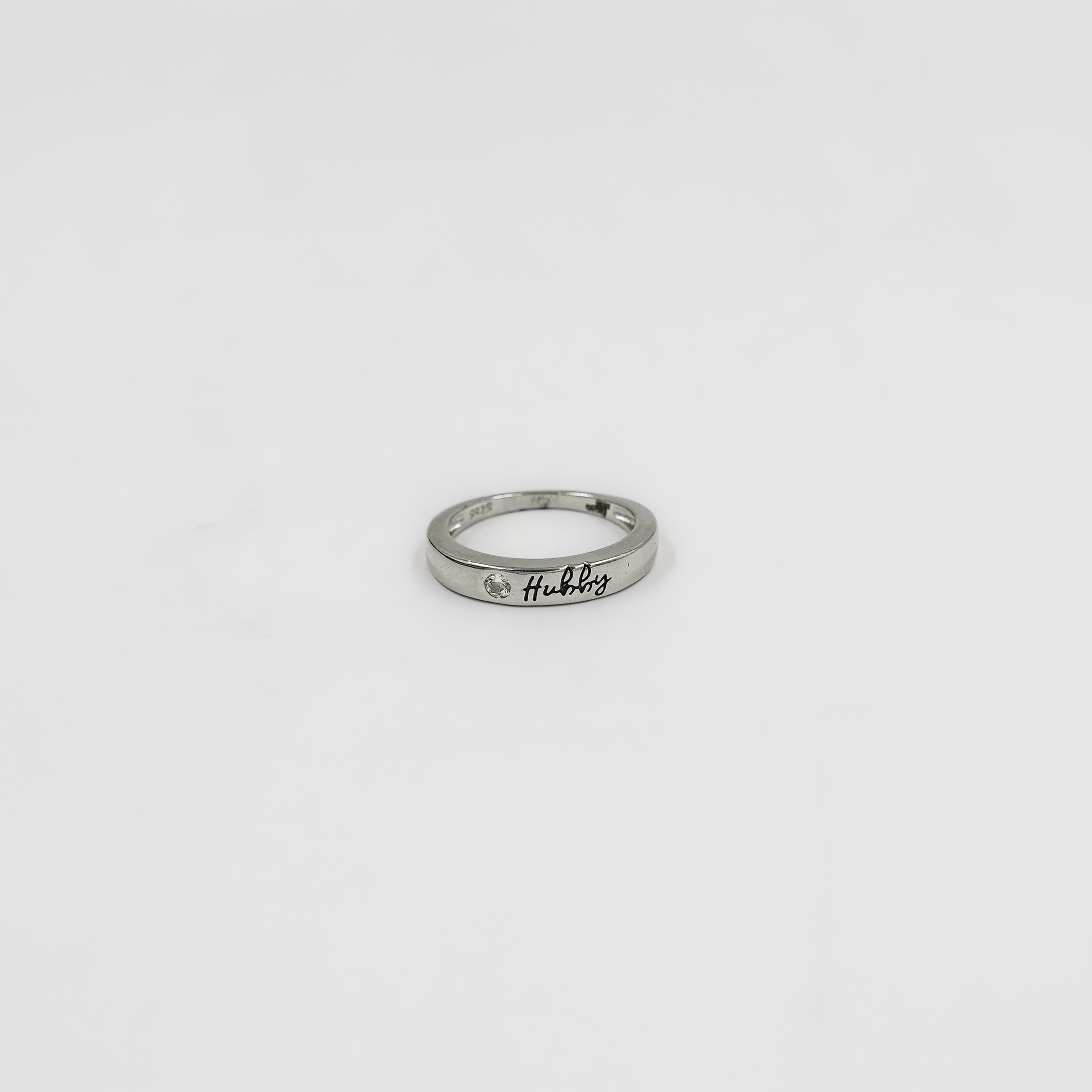 Elegant Sterling Silver Hubby Band Ring