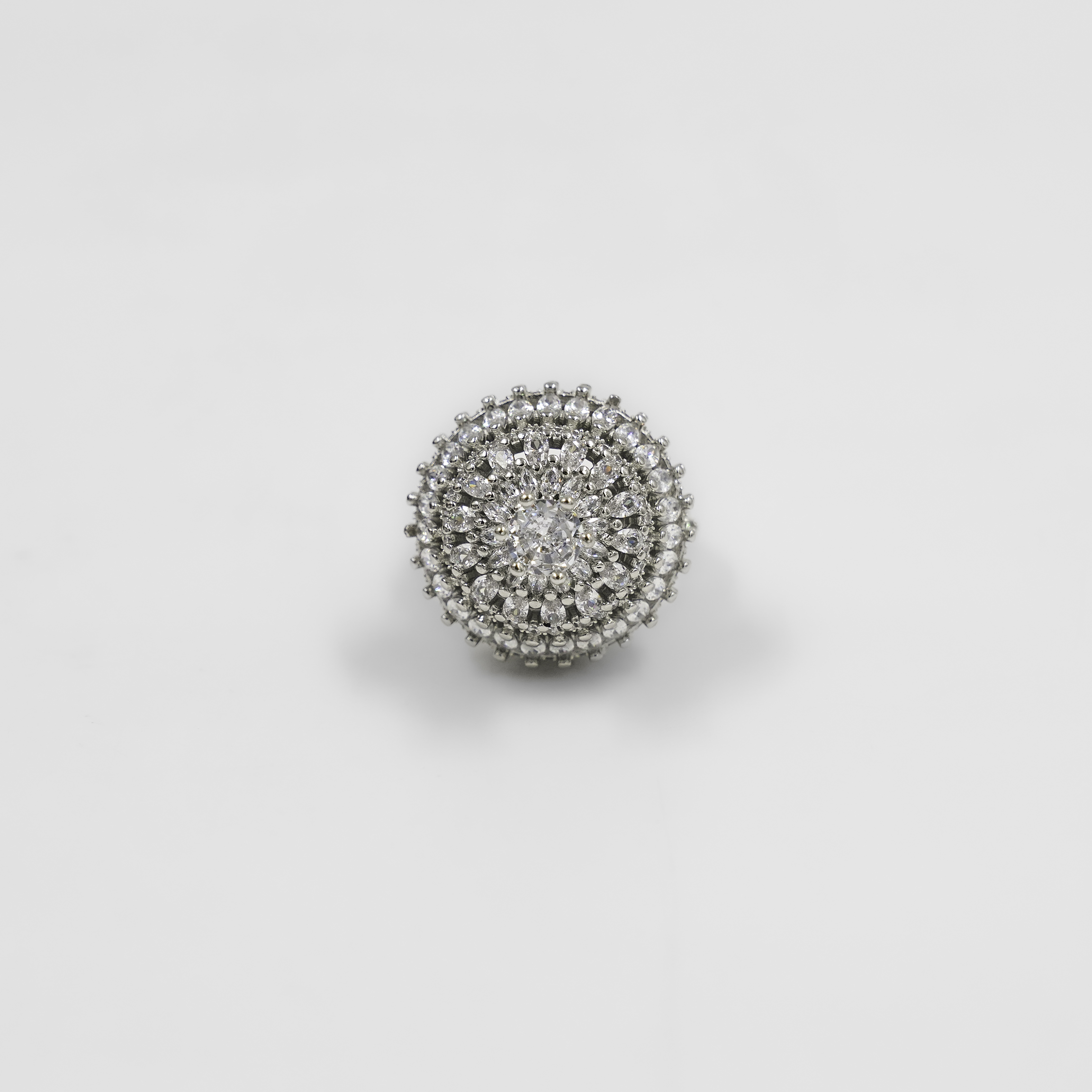 Elegant Sterling Silver Cubic Zirconia Cluster